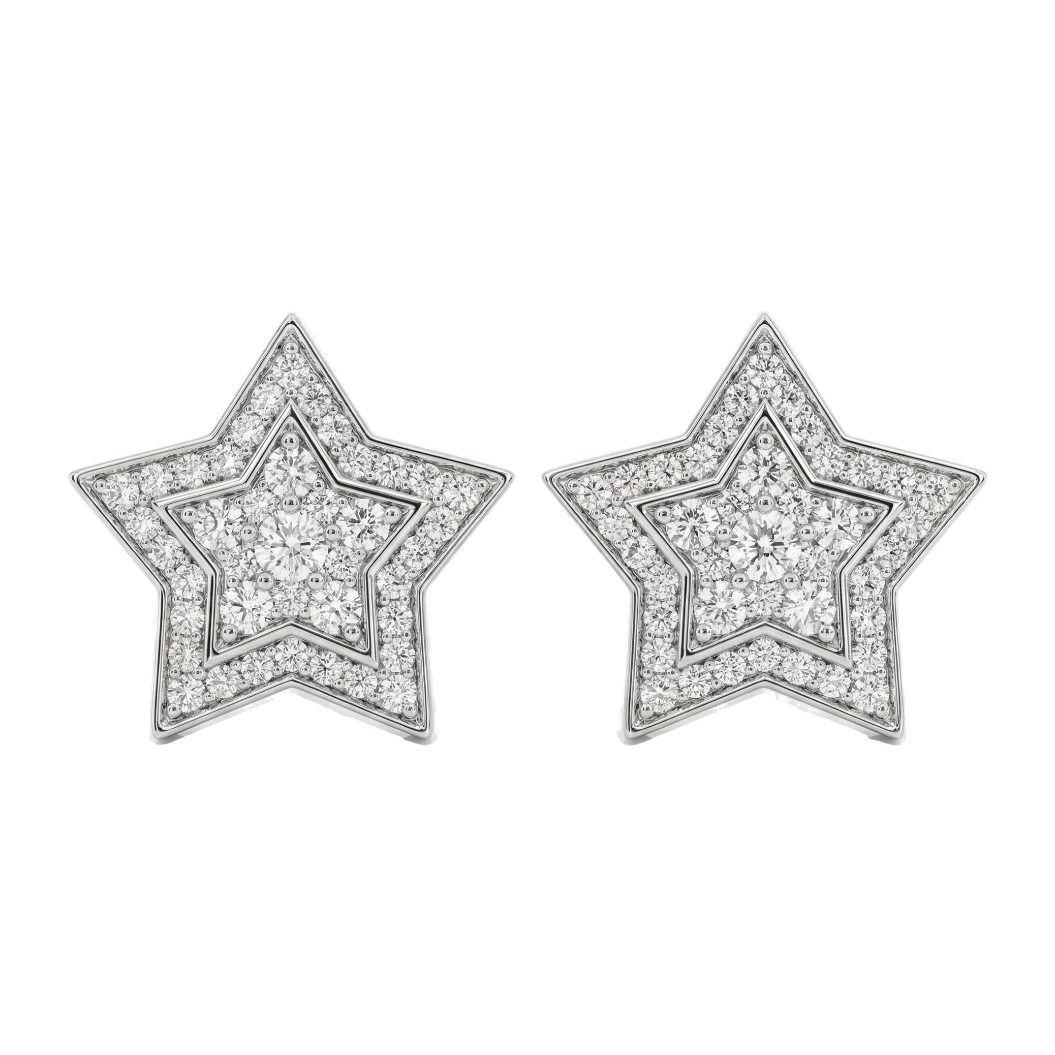 0.55 ct EF VS Lab Grown DIamond Micropave Earrings in 10k White Gold