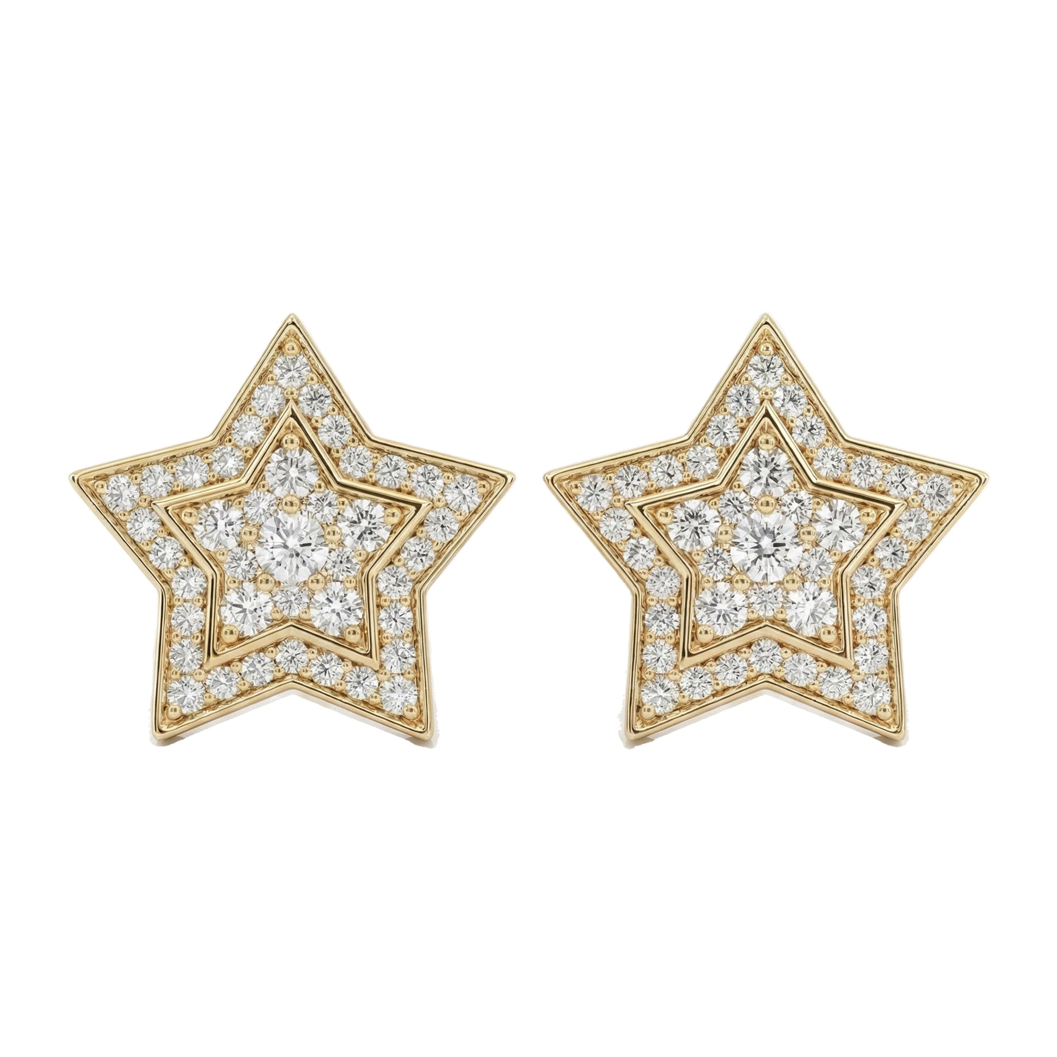 0.55 ct EF VS Lab Grown DIamond Micropave Earrings in 10k Yellow Gold
