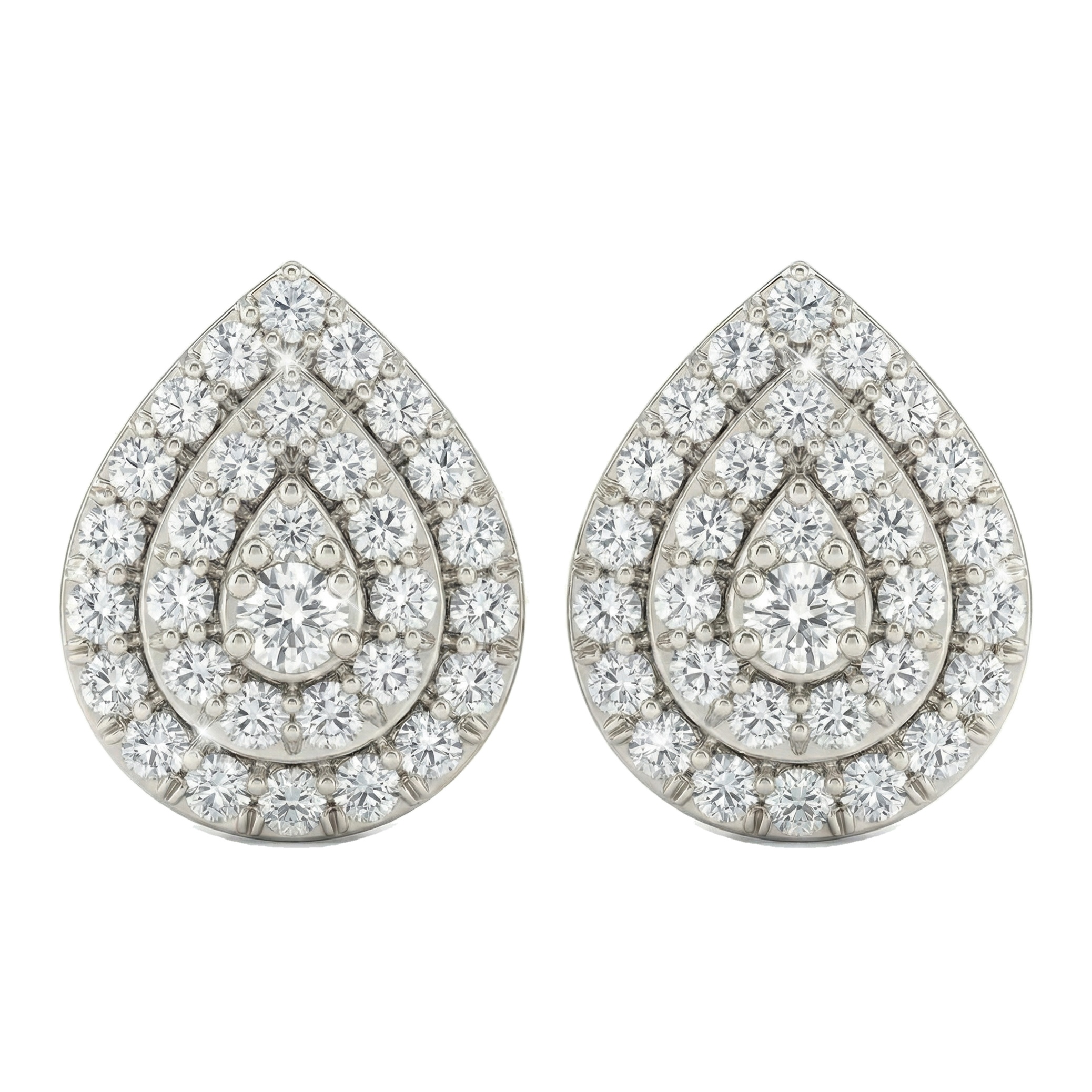 0.60 ct EF VS Lab Grown DIamond Halo Earrings in 10k White Gold