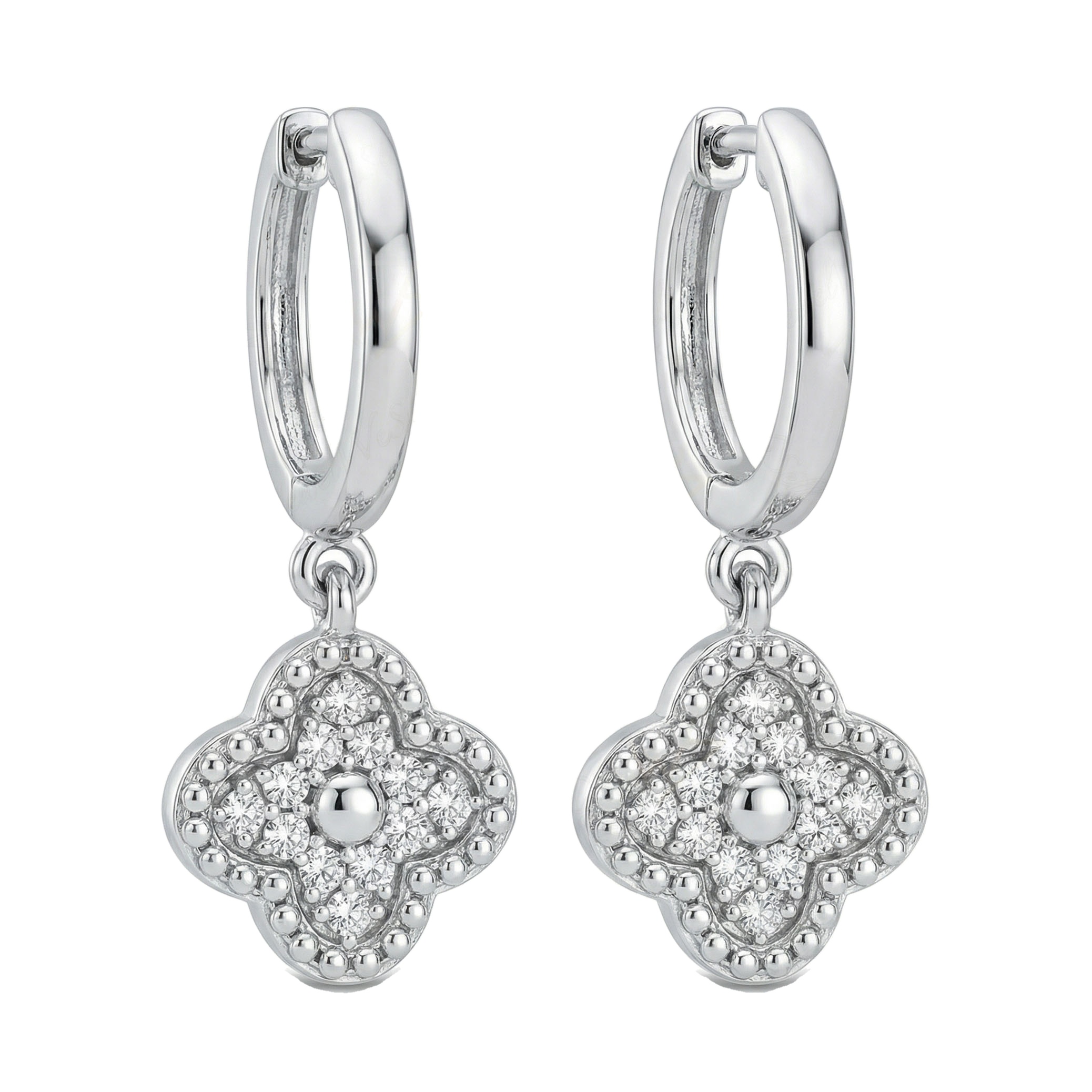 0.20 ct EF VS Lab Grown DIamond Fancy Earrings in 10k White Gold