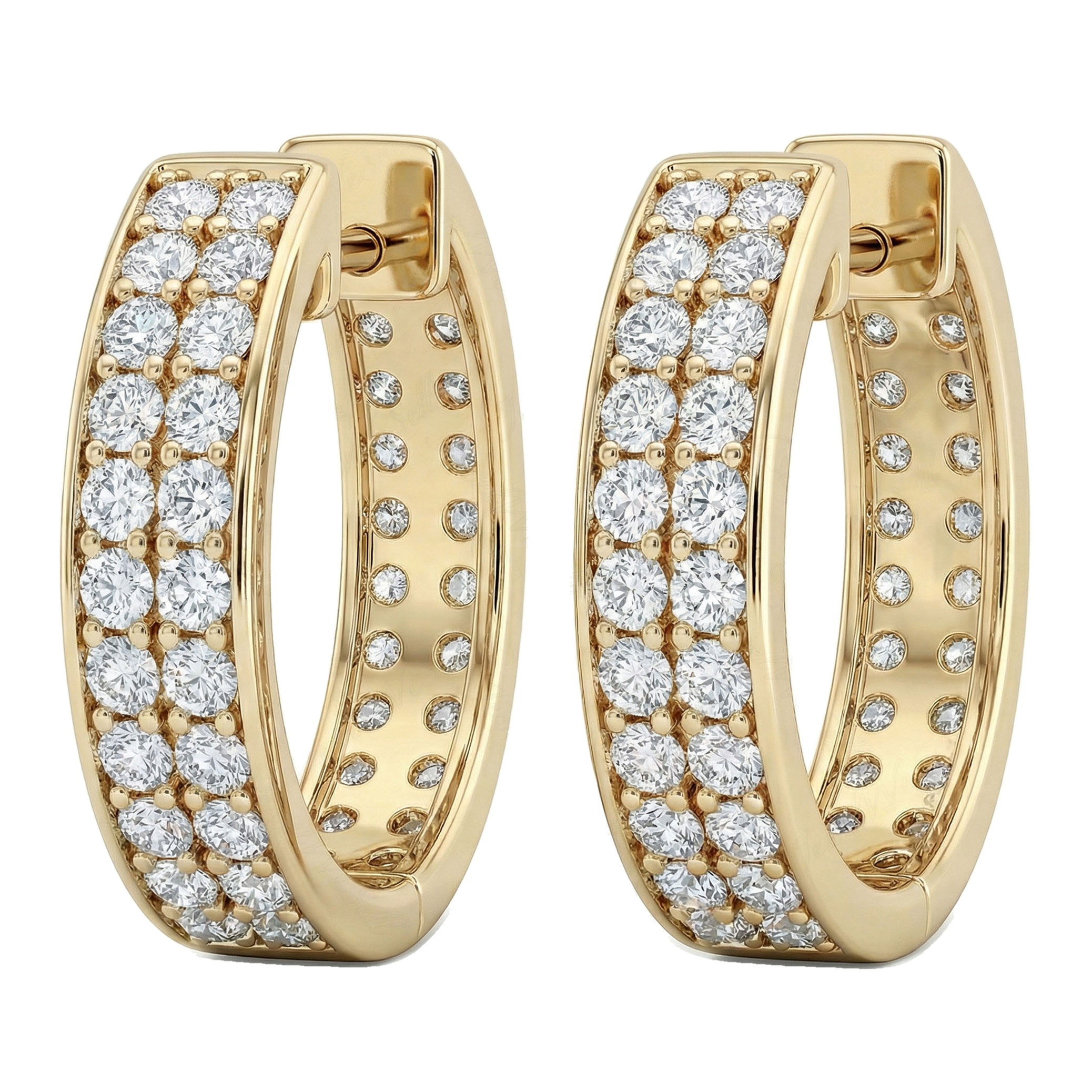 0.75 ct EF VS Lab Grown DIamond Huggies Earrings in 10k Yellow Gold