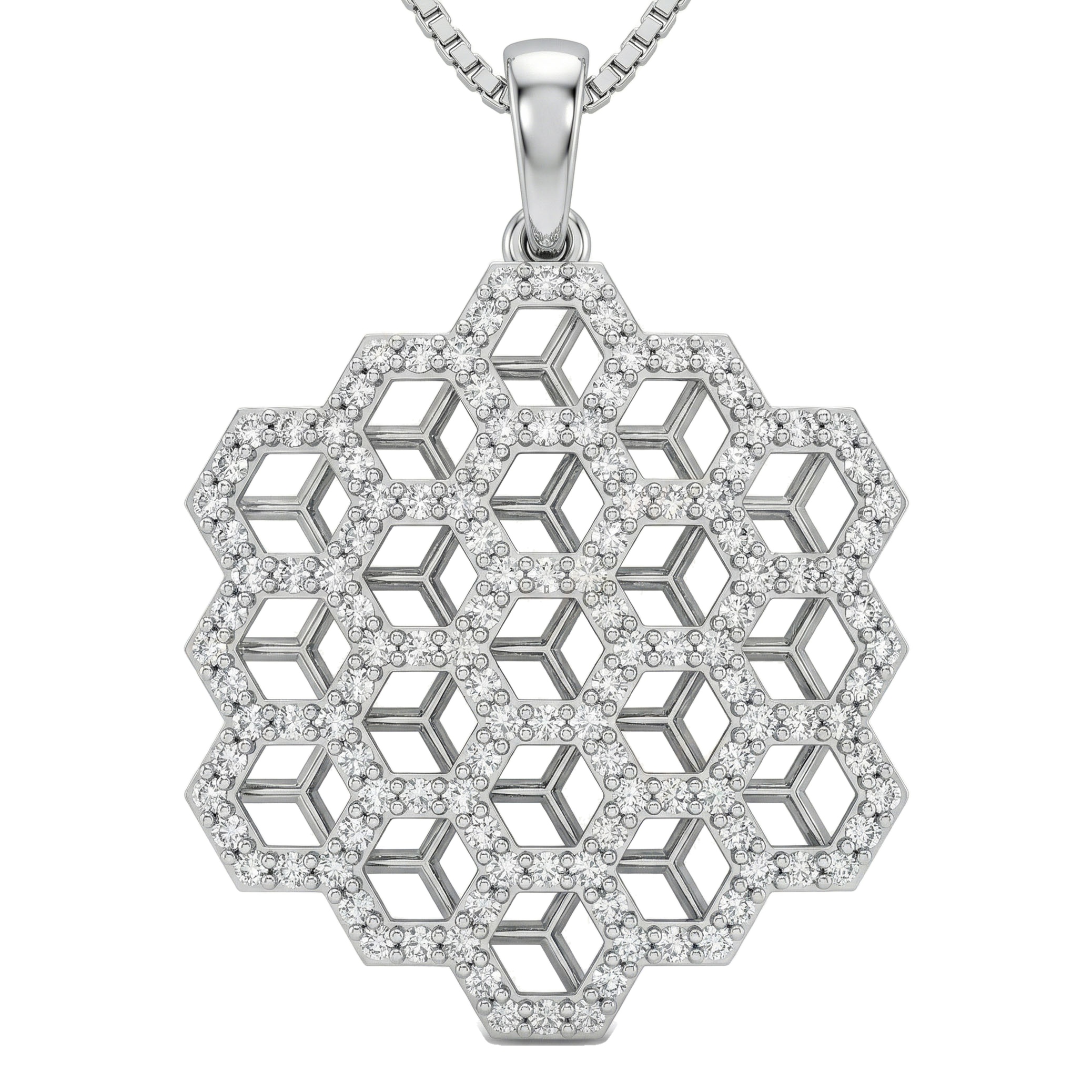 1.10 ct EF VS Lab Grown Diamond Fancy Pendant in 10k White Gold