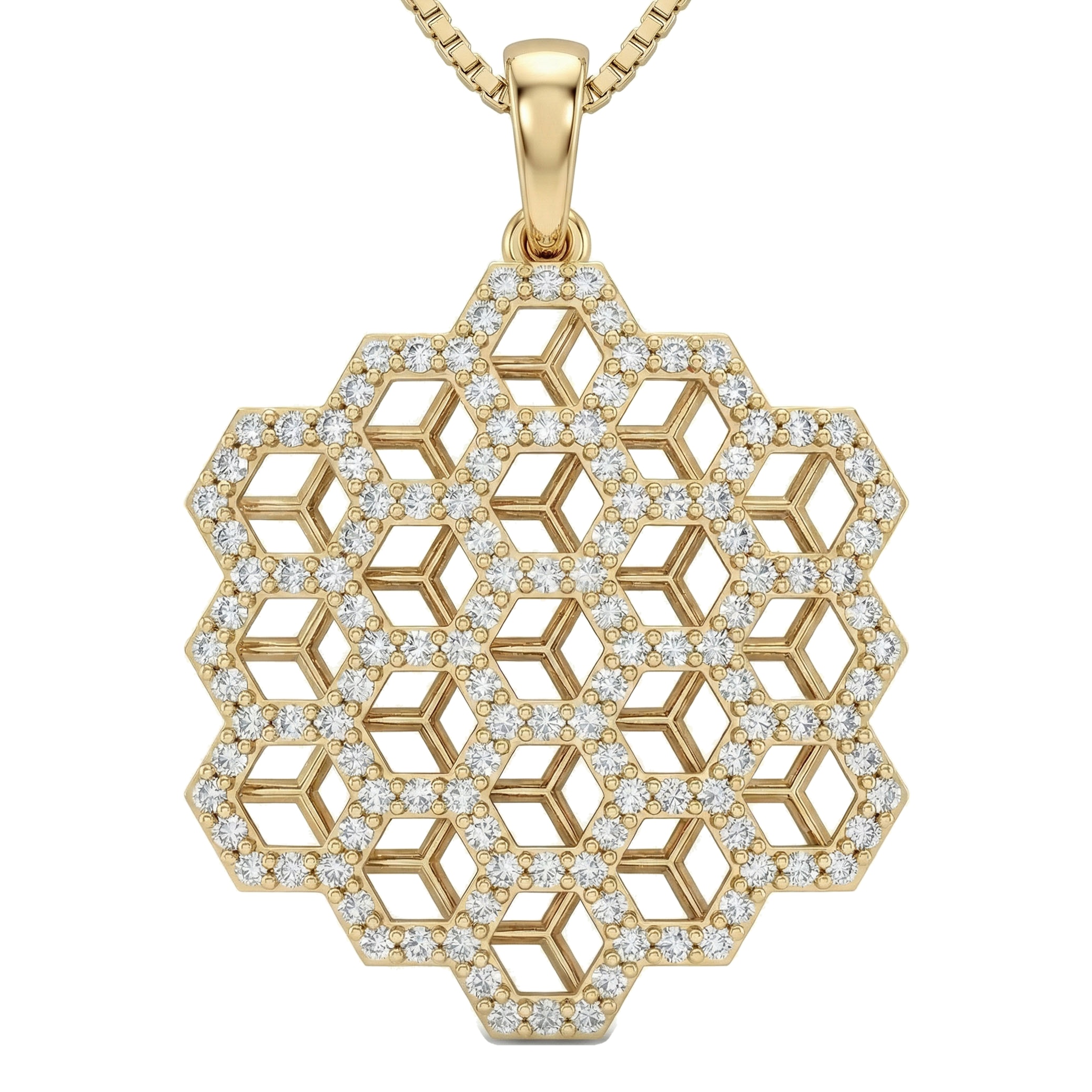 1.10 ct EF VS Lab Grown Diamond Fancy Pendant in 10k Yellow Gold