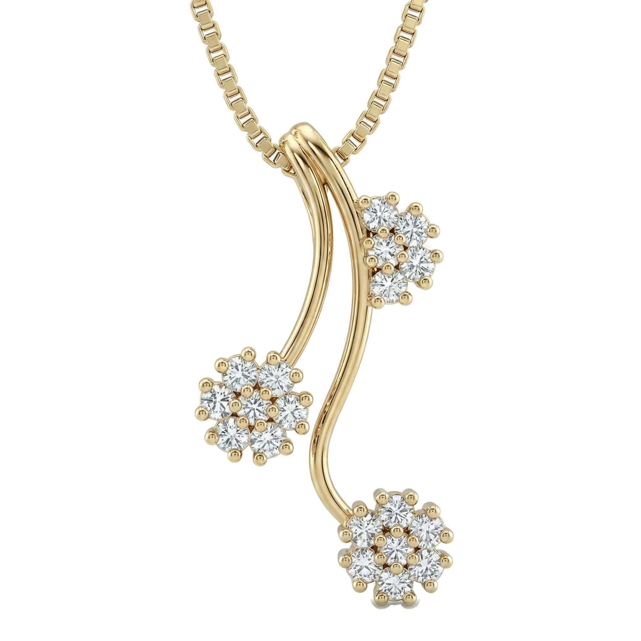 0.50 ct EF VS Lab Grown Diamond Fancy Pendant in 10k Yellow Gold