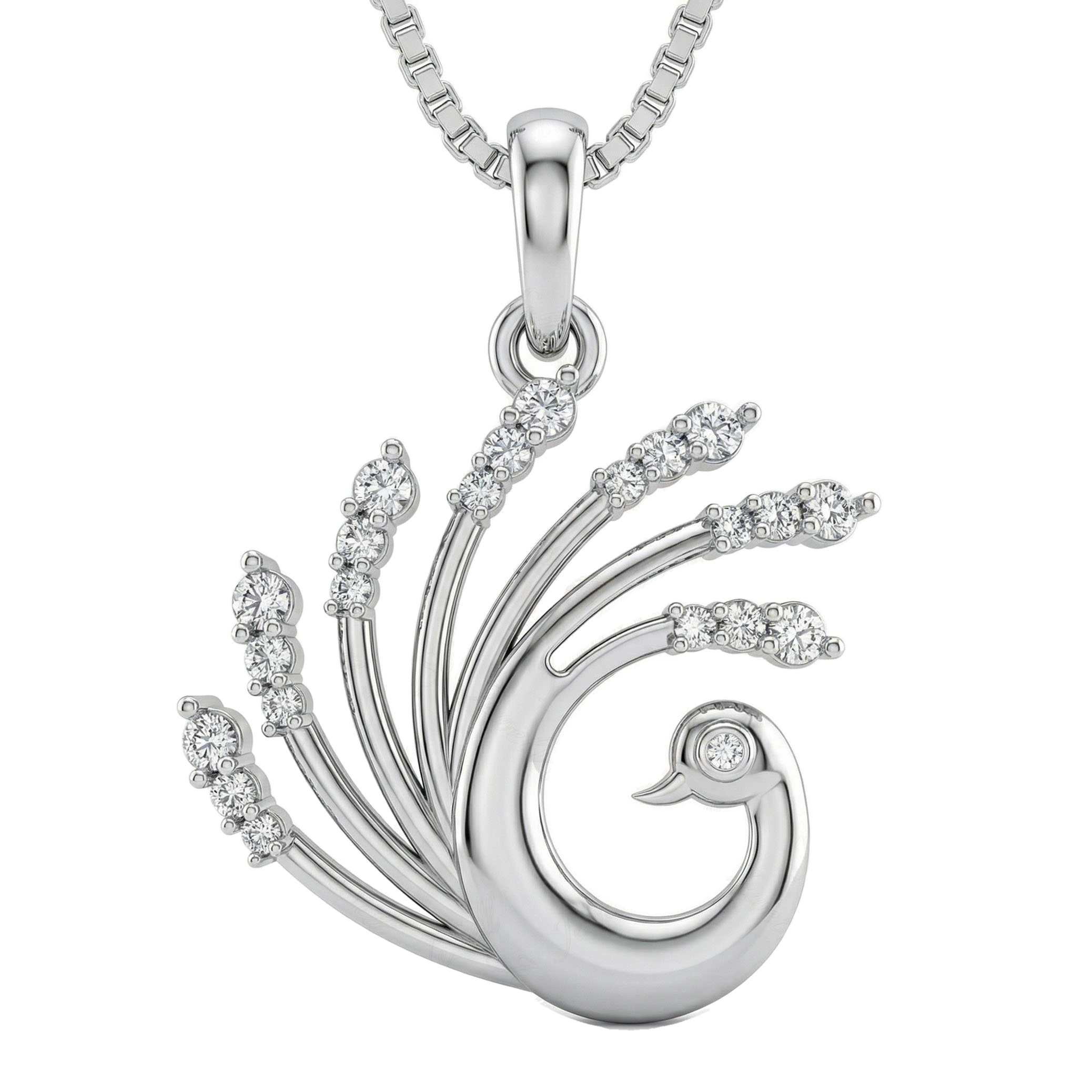 0.25 ct EF VS Lab Grown Diamond Fancy Pendant in 10k White Gold