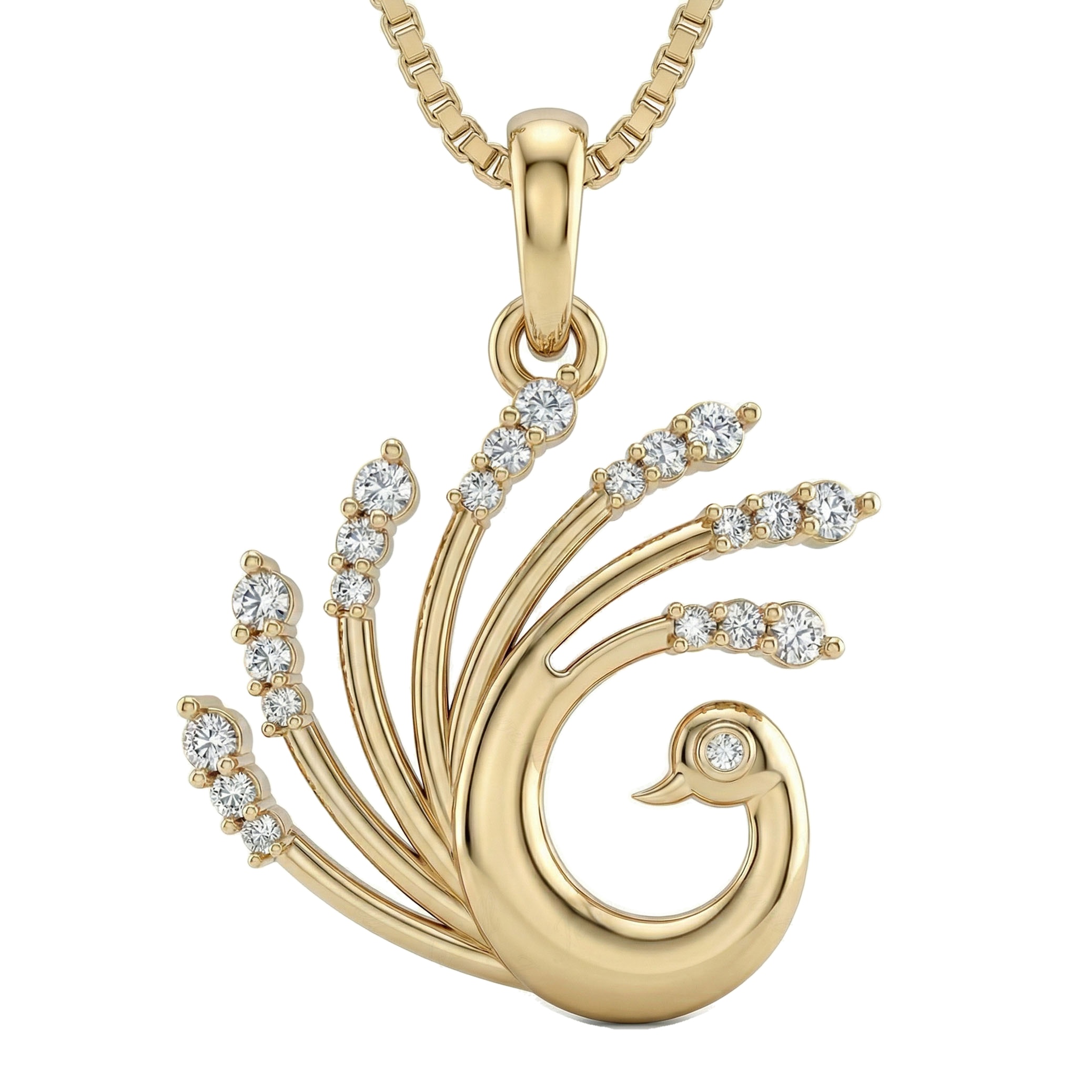 0.25 ct EF VS Lab Grown Diamond Fancy Pendant in 10k Yellow Gold