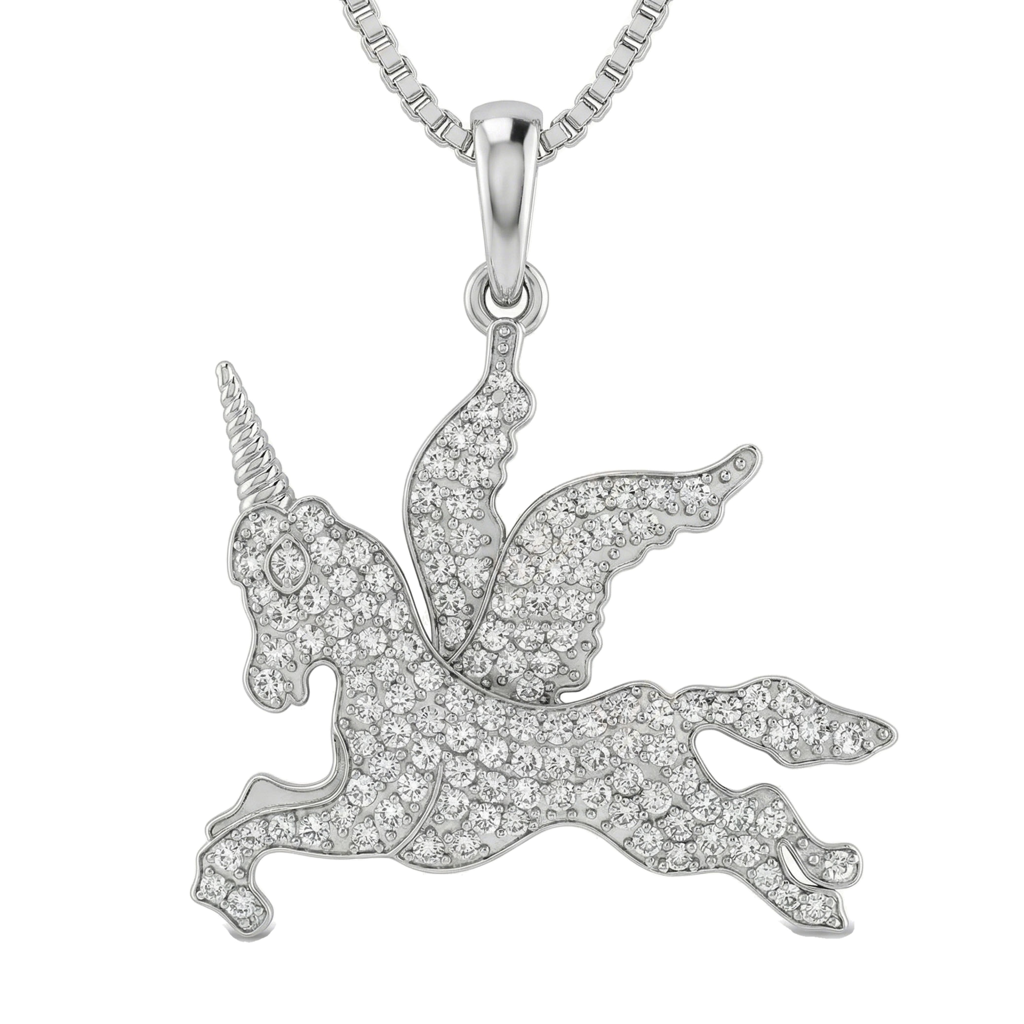 1.10 ct EF VS Lab Grown Diamond Animal Pendant in 10k White Gold