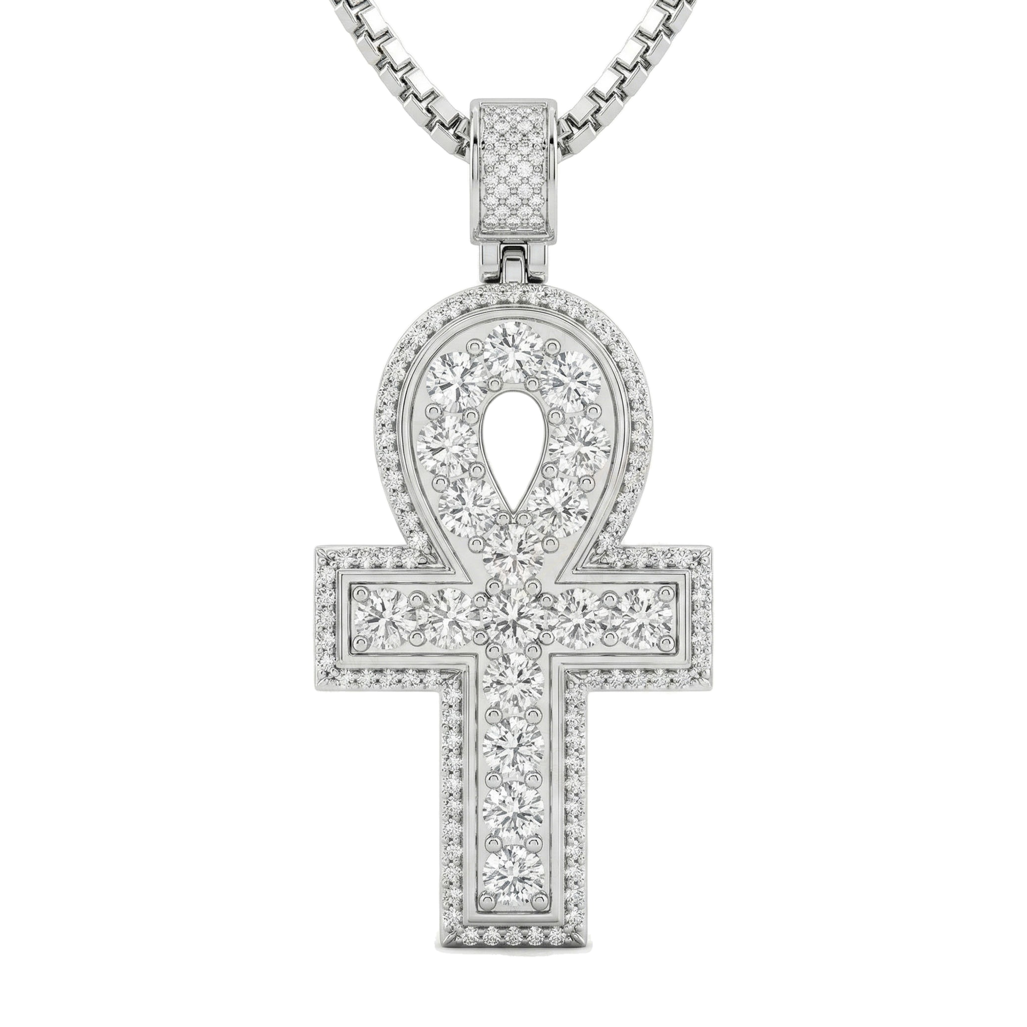 1.00 ct EF VS Lab Grown Diamond Evil Eye Pendant in 14k White Gold