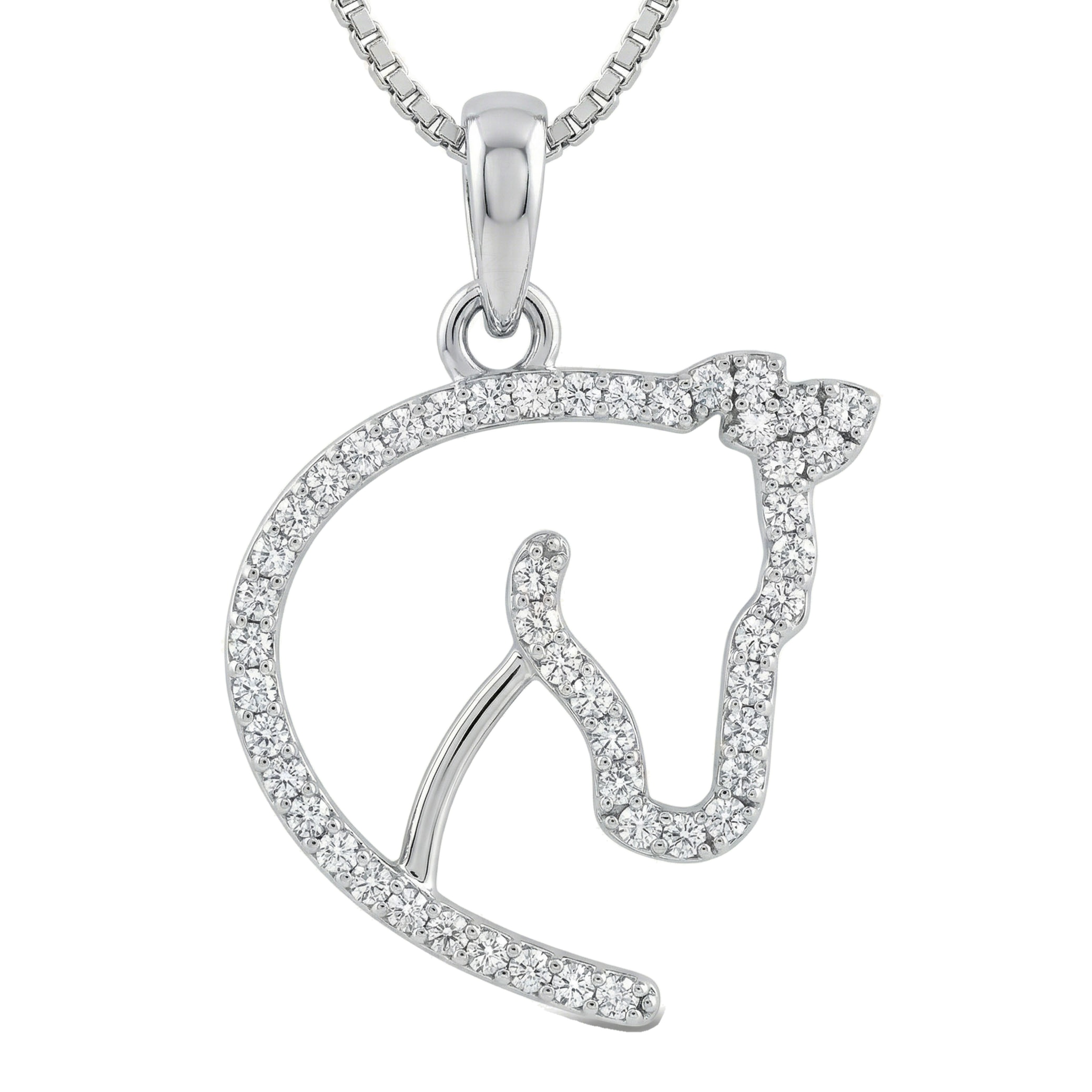 0.75 ct EF VS Lab Grown Diamond Animal Pendant in 10k White Gold