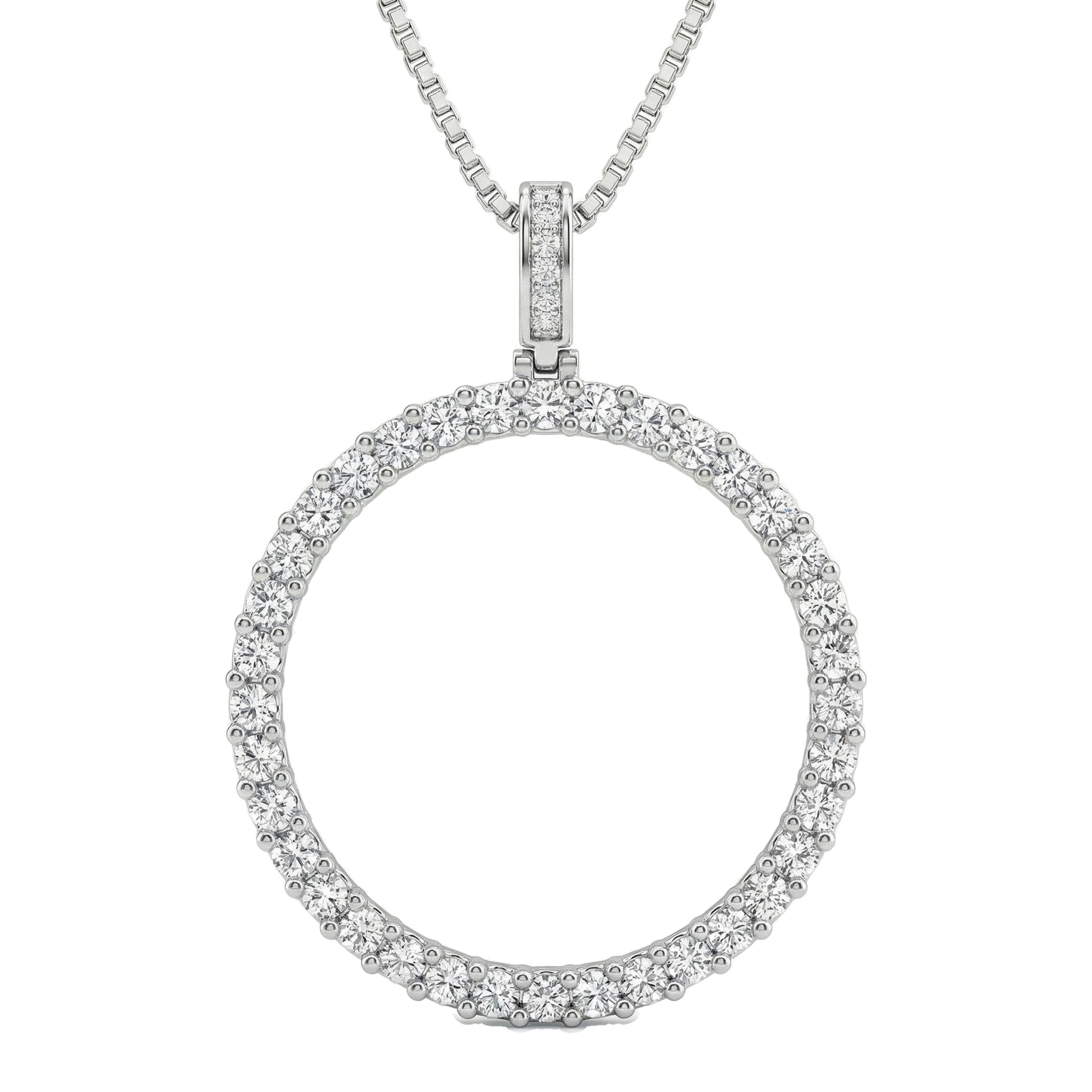2.50 ct EF VS Lab Grown Diamond Memory Pendant in 10k White Gold