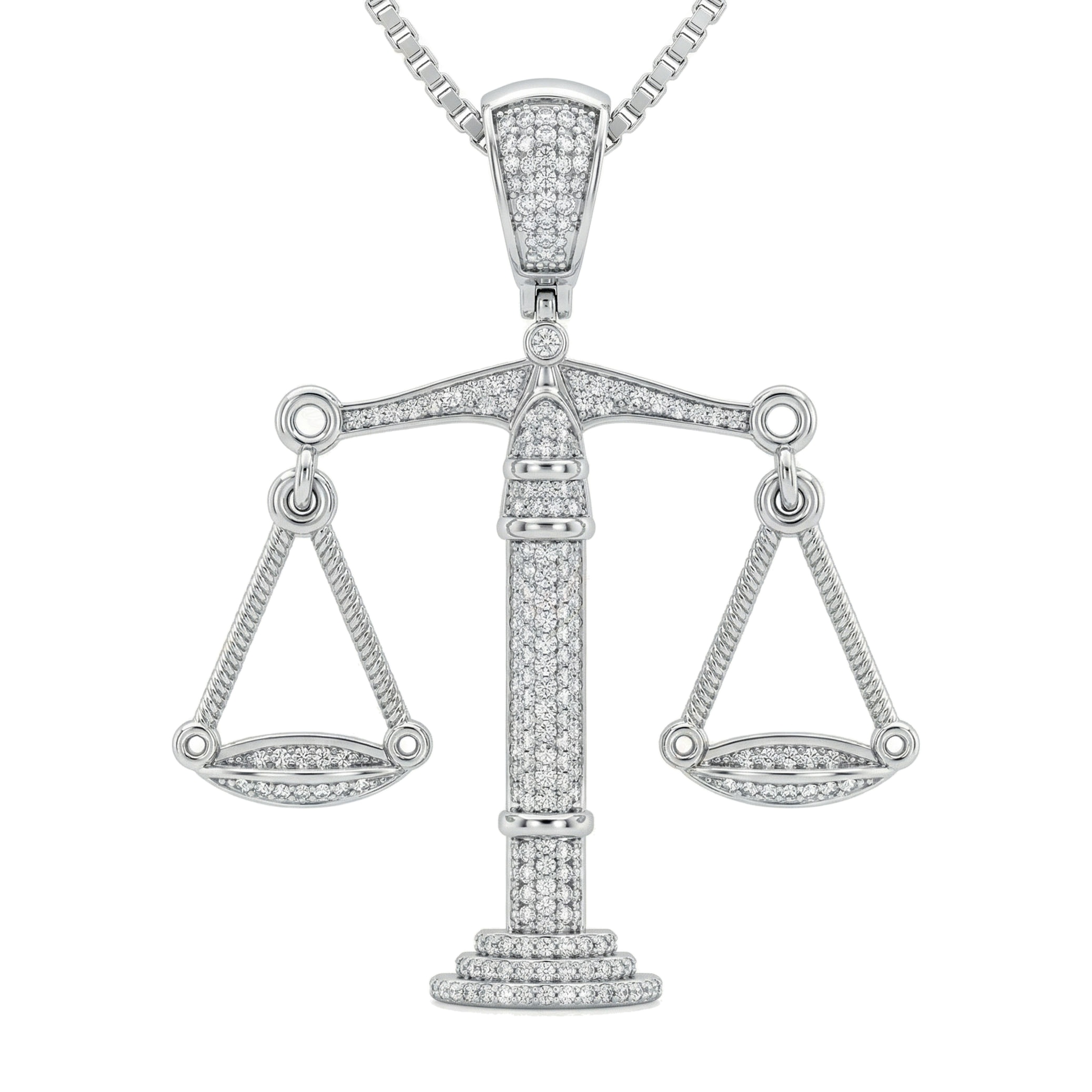 1.00 ct EF VS Lab Grown Diamond Zodiac Pendant in 14k White Gold