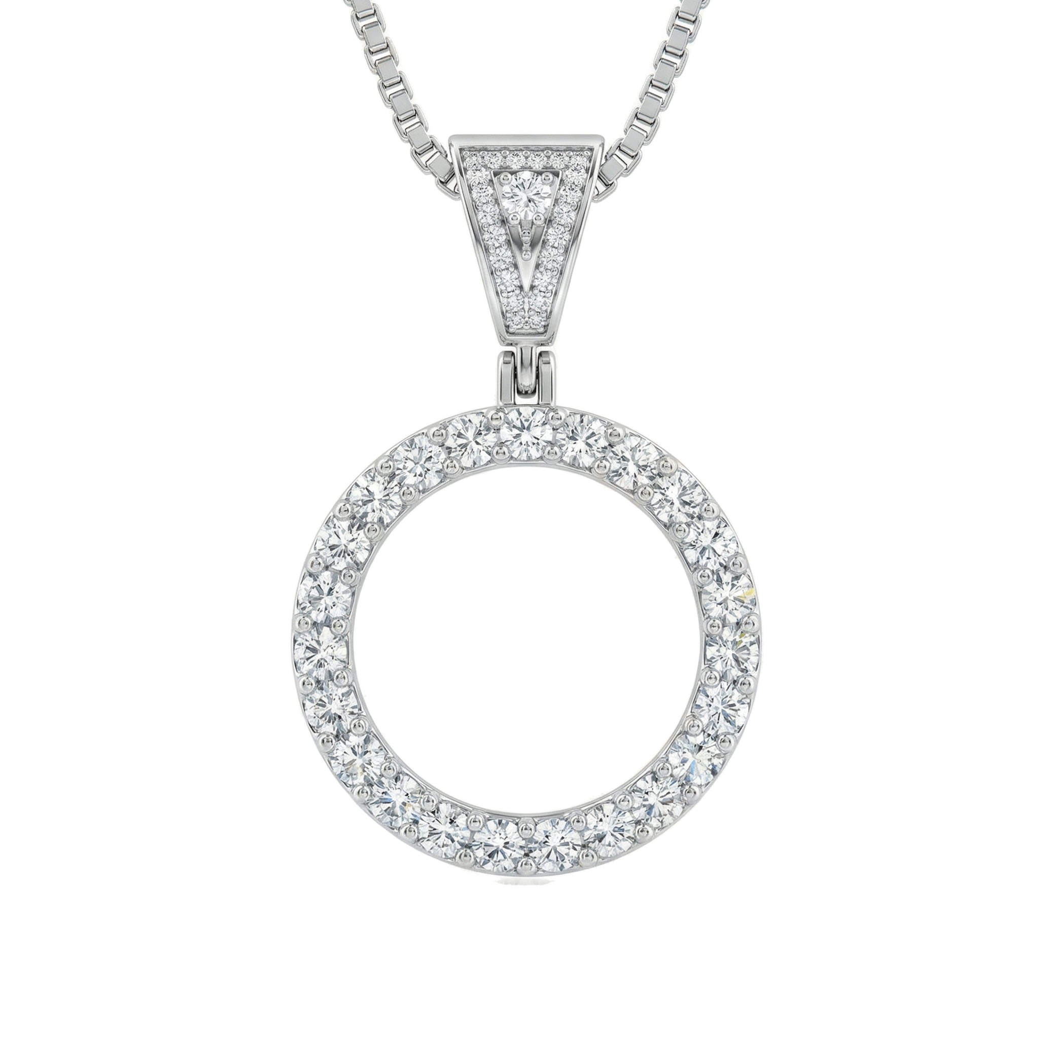 3.30 ct EF VS Lab Grown Diamond Memory Pendant in 10k White Gold