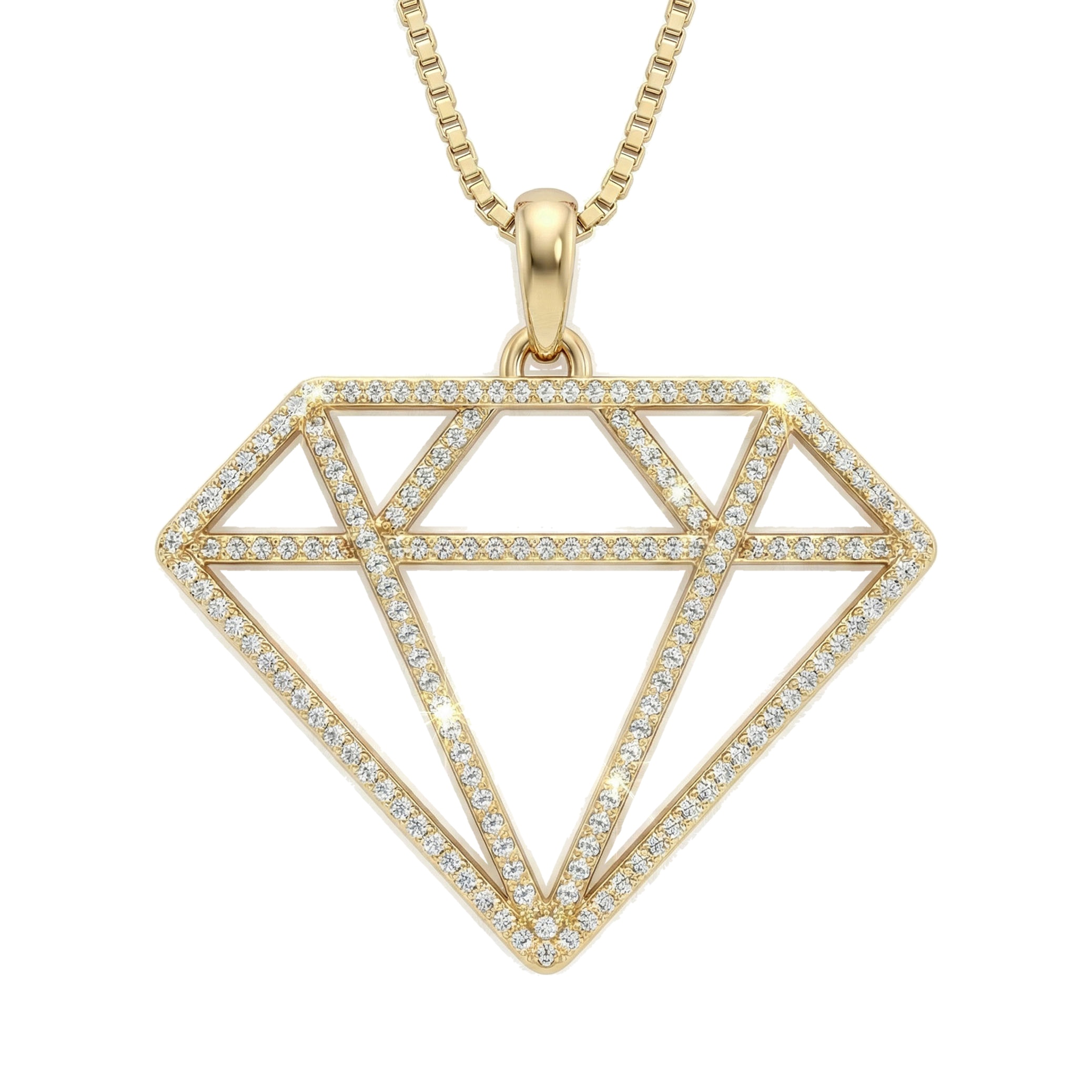 0.70 ct EF VS Lab Grown Diamond Card Pendant in 14k Yellow Gold