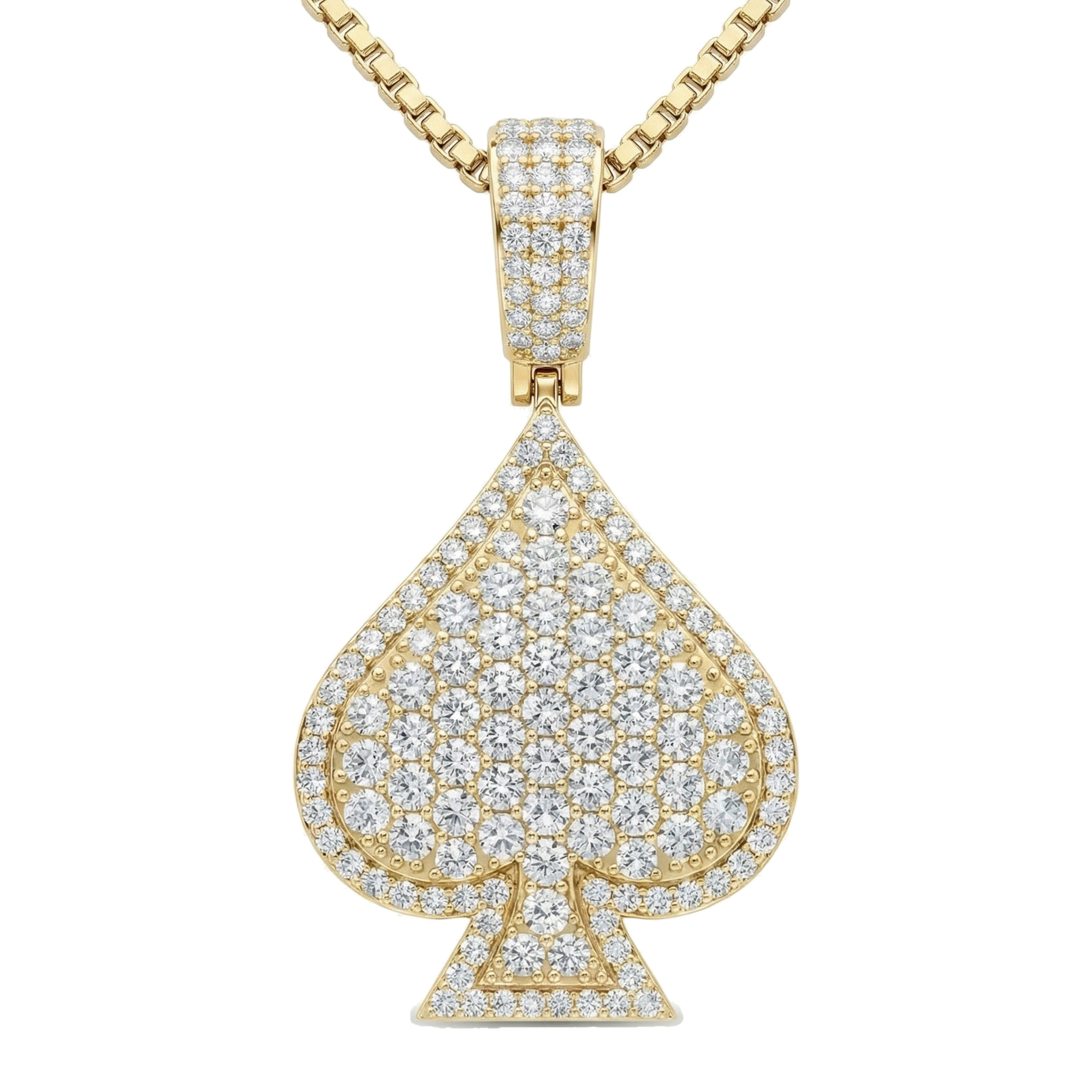 2.66 ct EF VS Lab Grown Diamond Card Pendant in 14k Yellow Gold