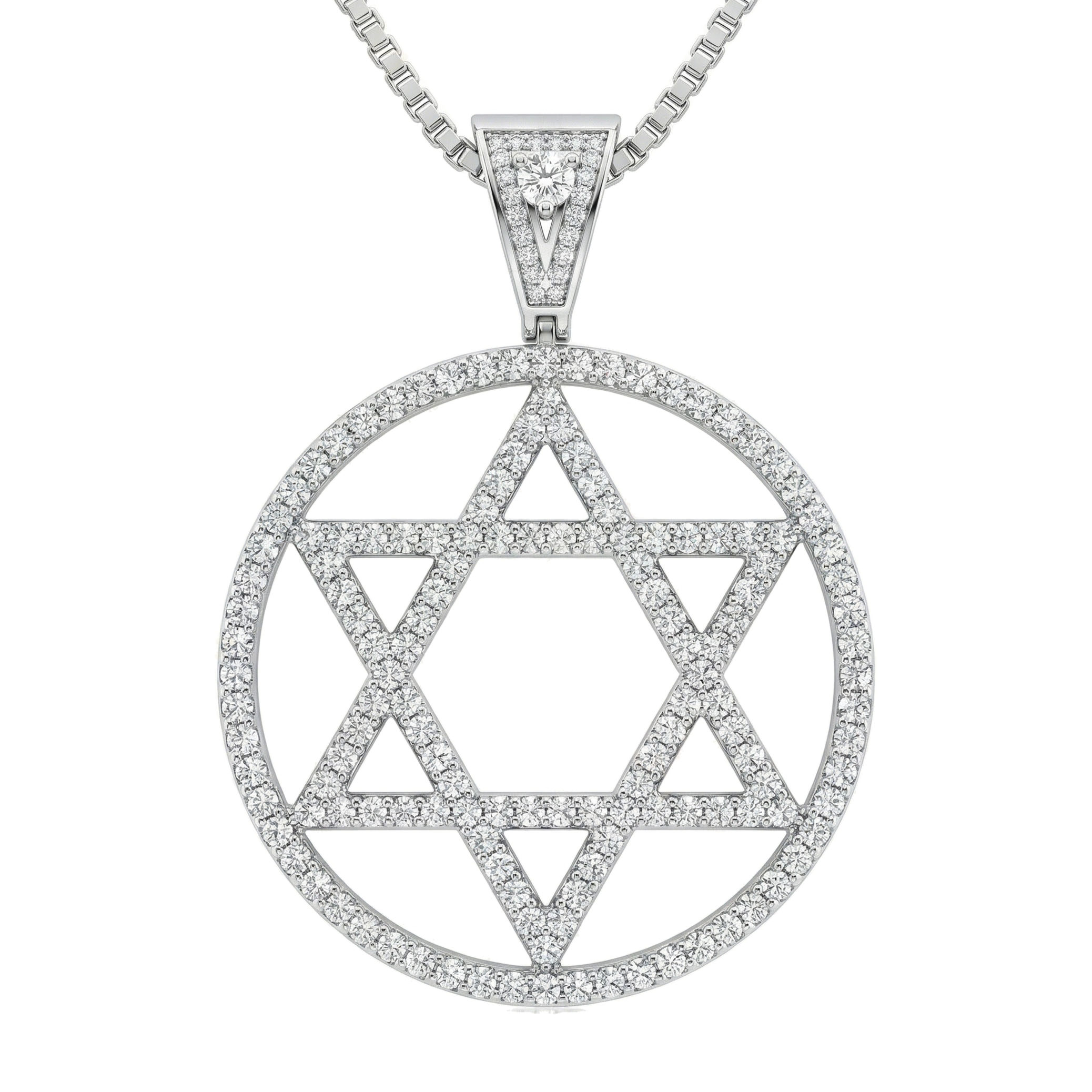 3.40 ct EF VS Lab Grown Diamond Star of David in 10k White Gold