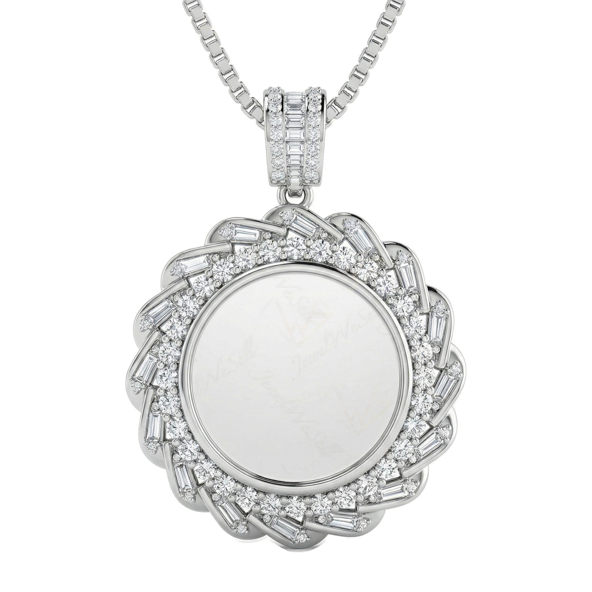 5.50 ct EF VS Lab Grown Diamond Memory Pendant in 10k White Gold