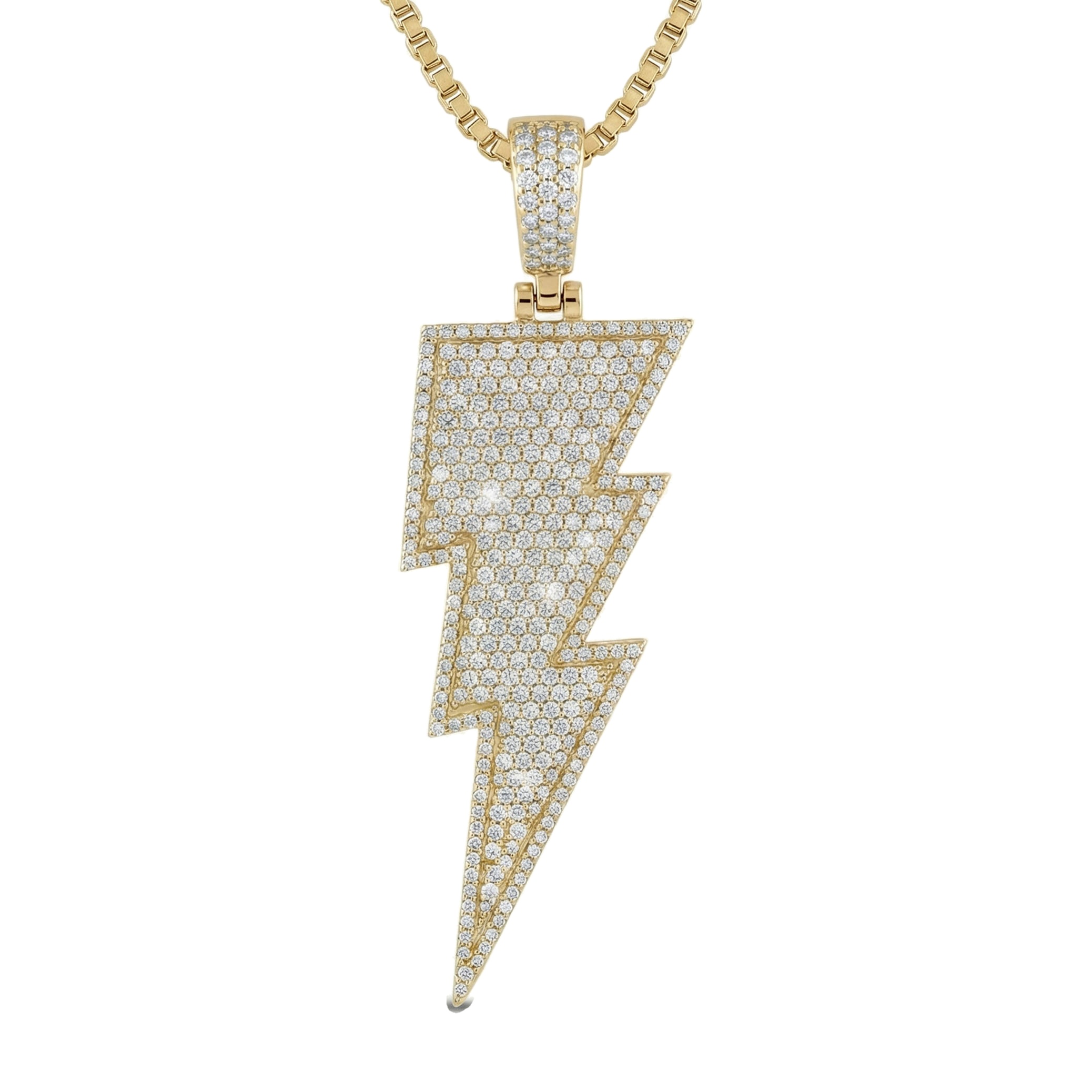 6.30 ct EF VS Lab Grown Diamond Lightening Pendant in 14k Yellow Gold