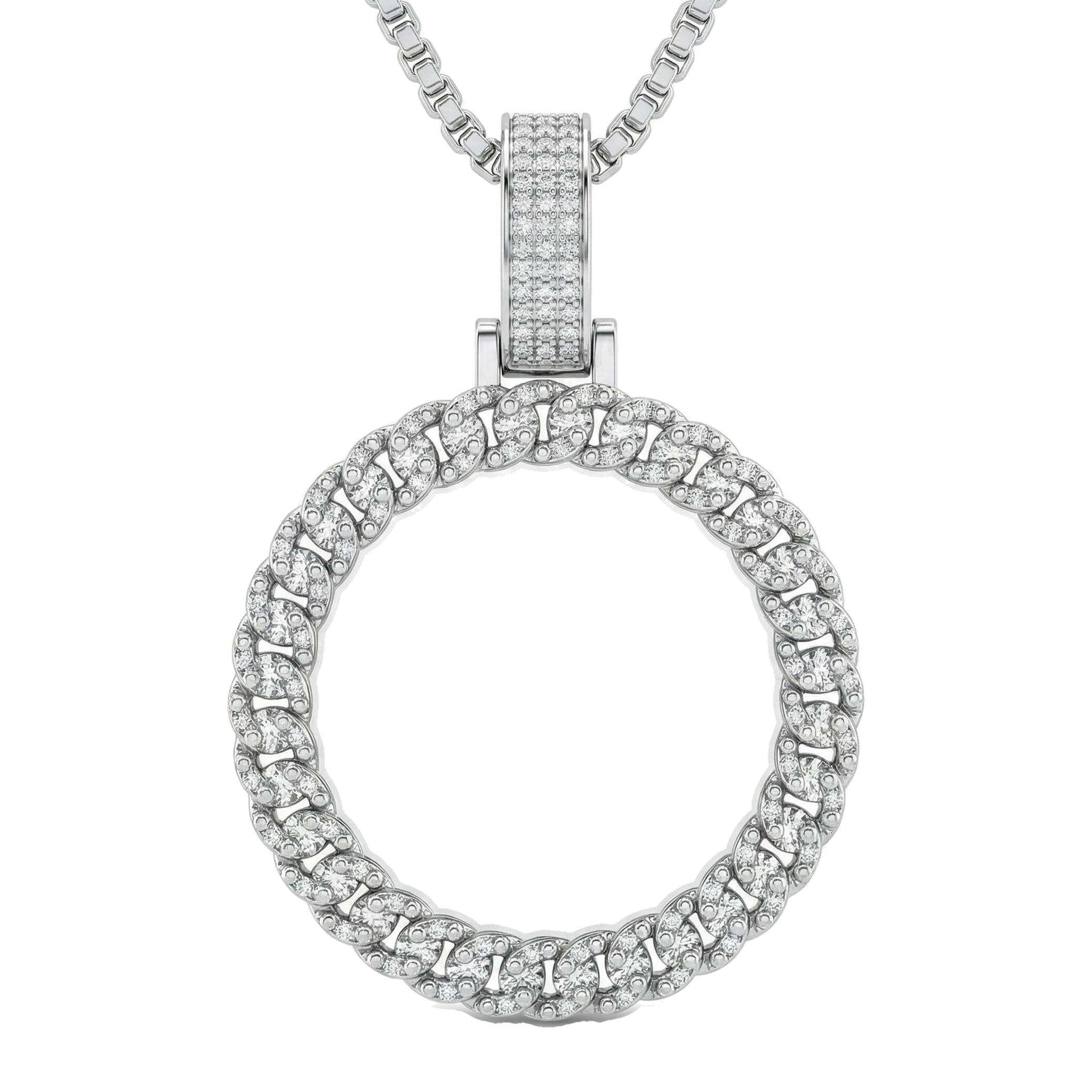 1.33 ct EF VS Lab Grown Diamond Memory Pendant in 14k White Gold