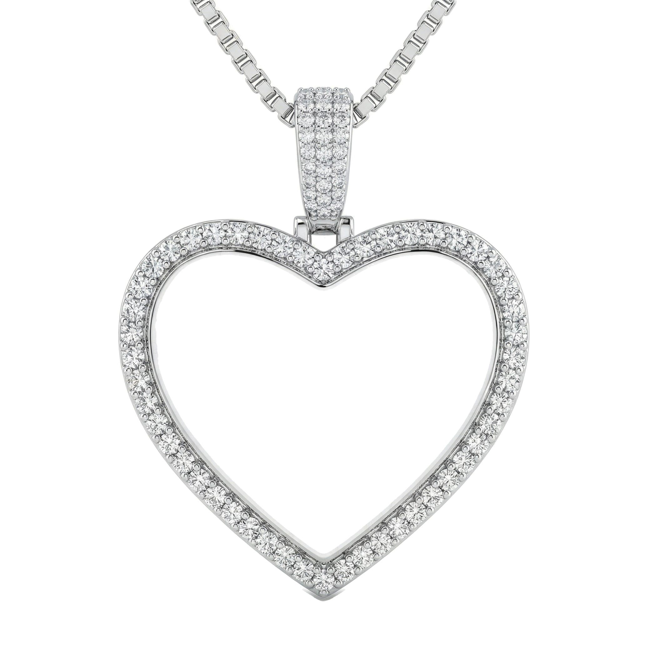 2.90 ct EF VS Lab Grown Diamond Memory Pendant in 10k White Gold