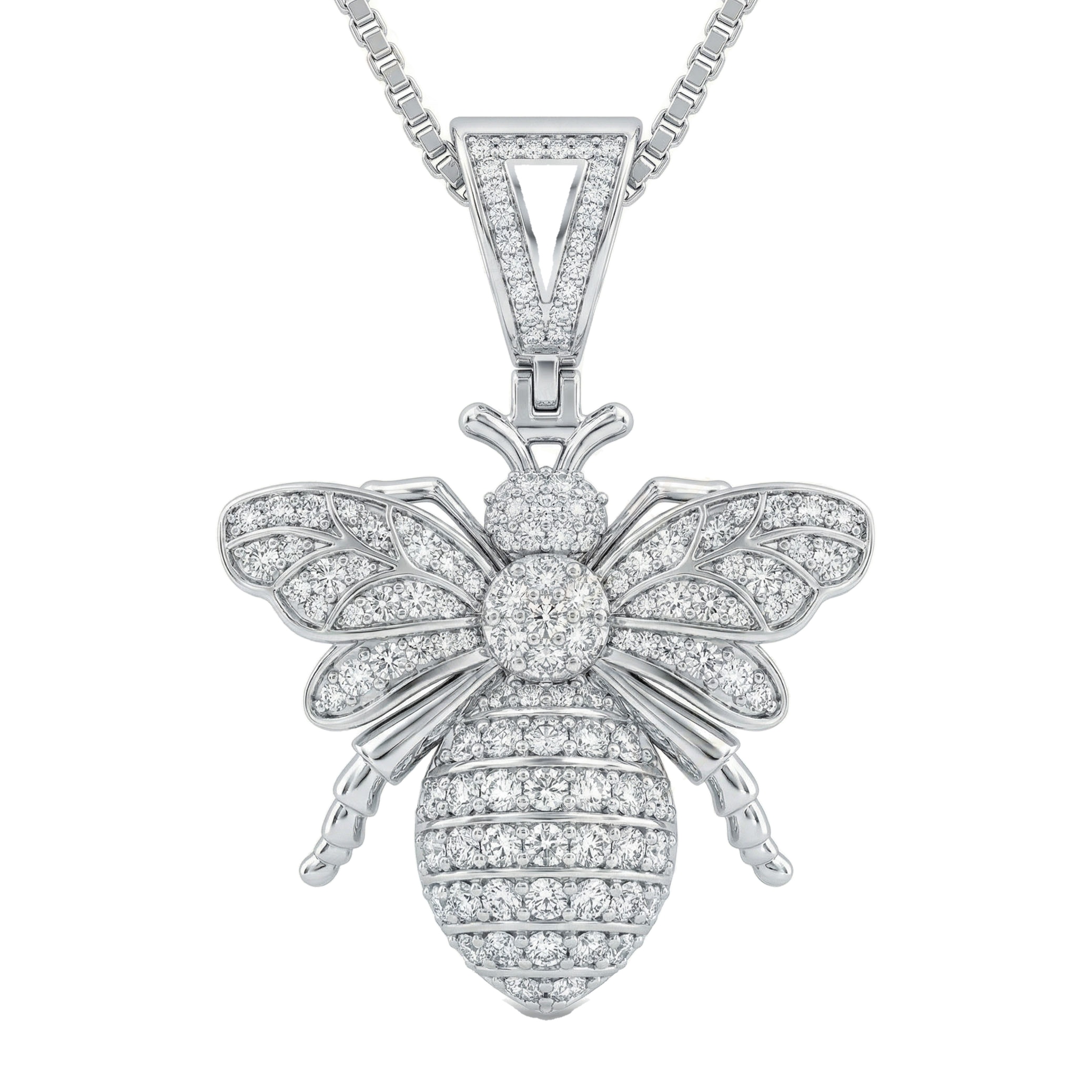 1.80 ct EF VS Lab Grown Diamond Butterfly Pendant in 10k White Gold