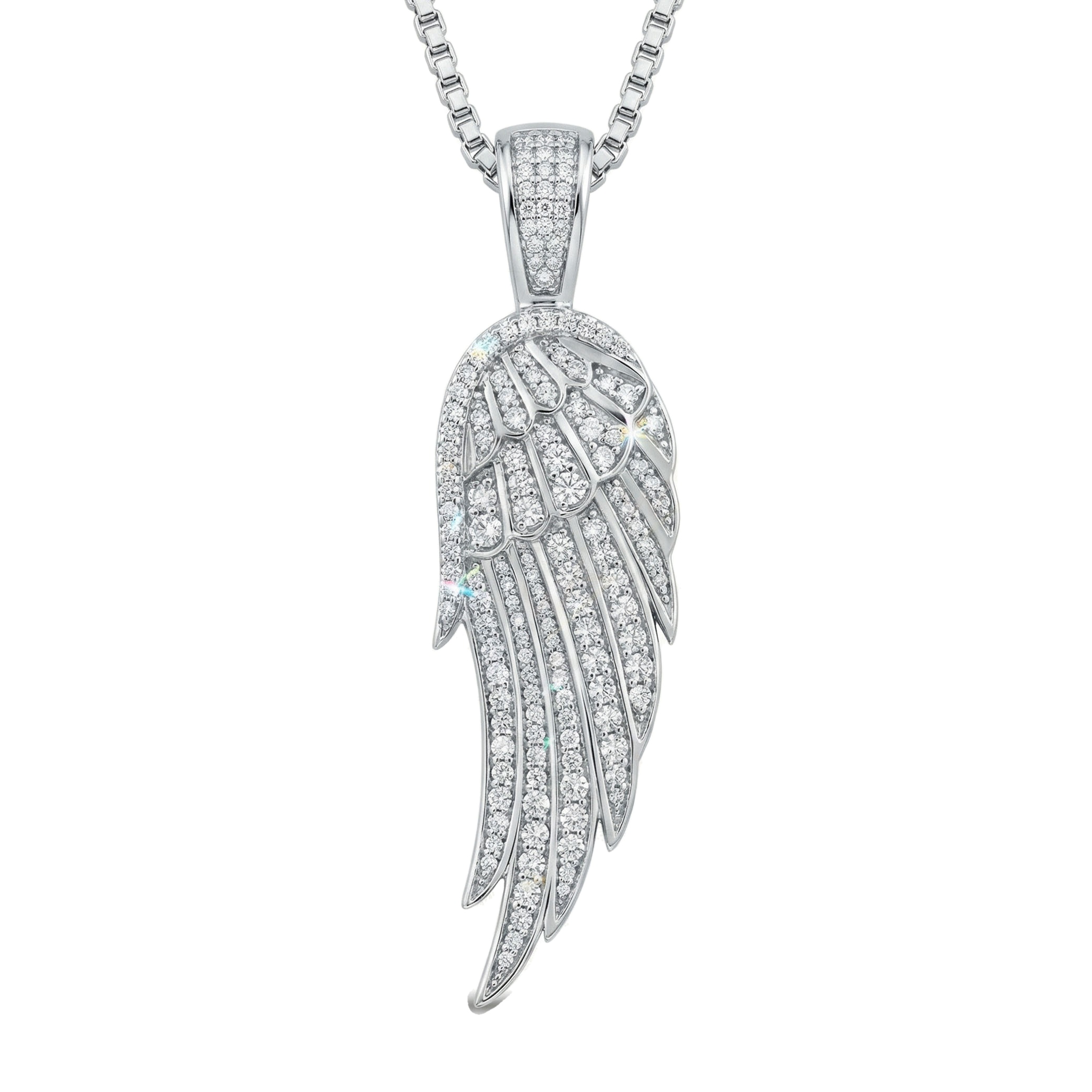 2.75 ct EF VS Lab Grown Diamond Wings Pendant in 10k White Gold