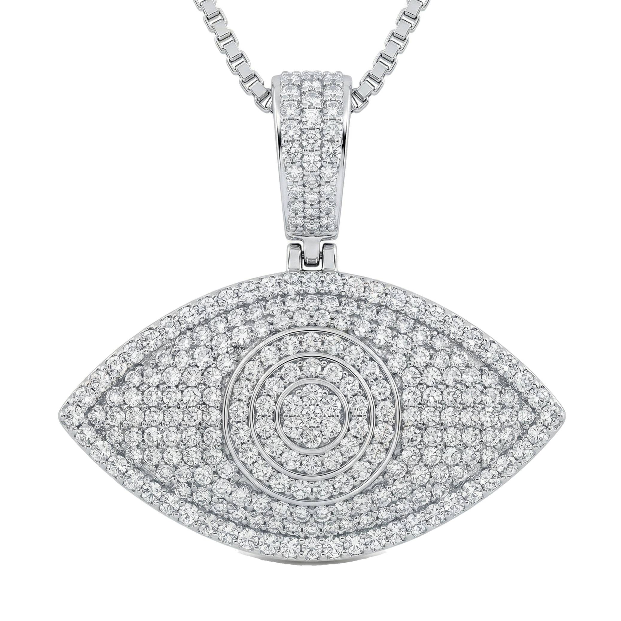 5.40 ct EF VS Lab Grown Diamond Evil Eye Pendant in 10k White Gold