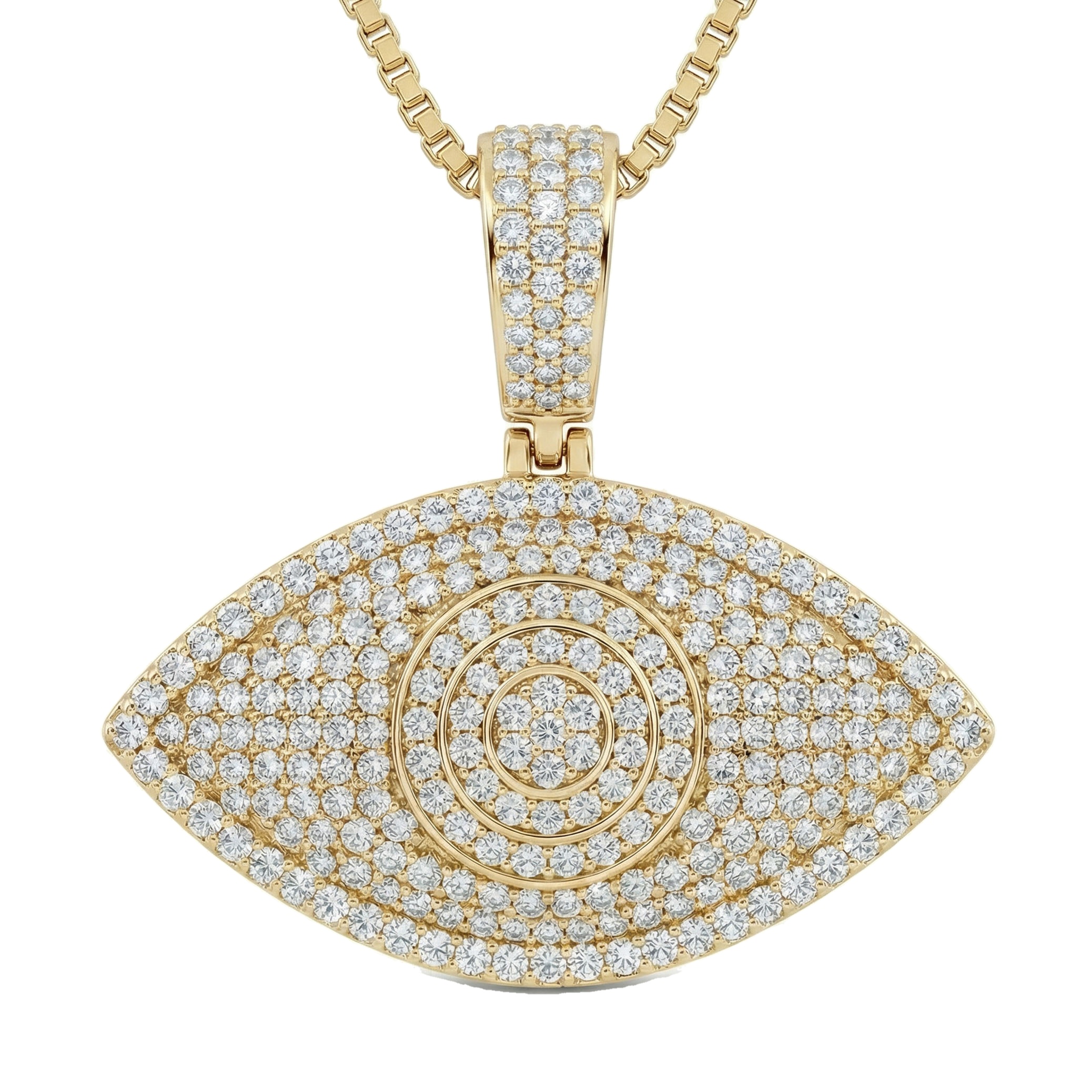 5.40 ct EF VS Lab Grown Diamond Evil Eye Pendant in 14k Yellow Gold