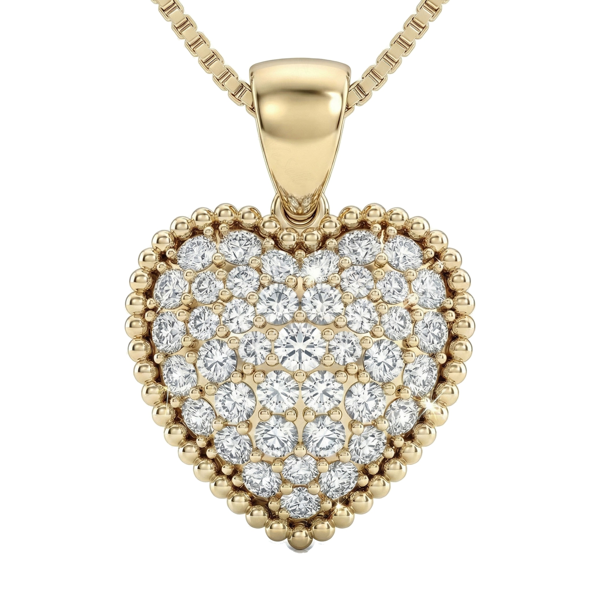 2.33 ct EF VS Lab Grown Diamond Heart Pendant in 10k Yellow Gold
