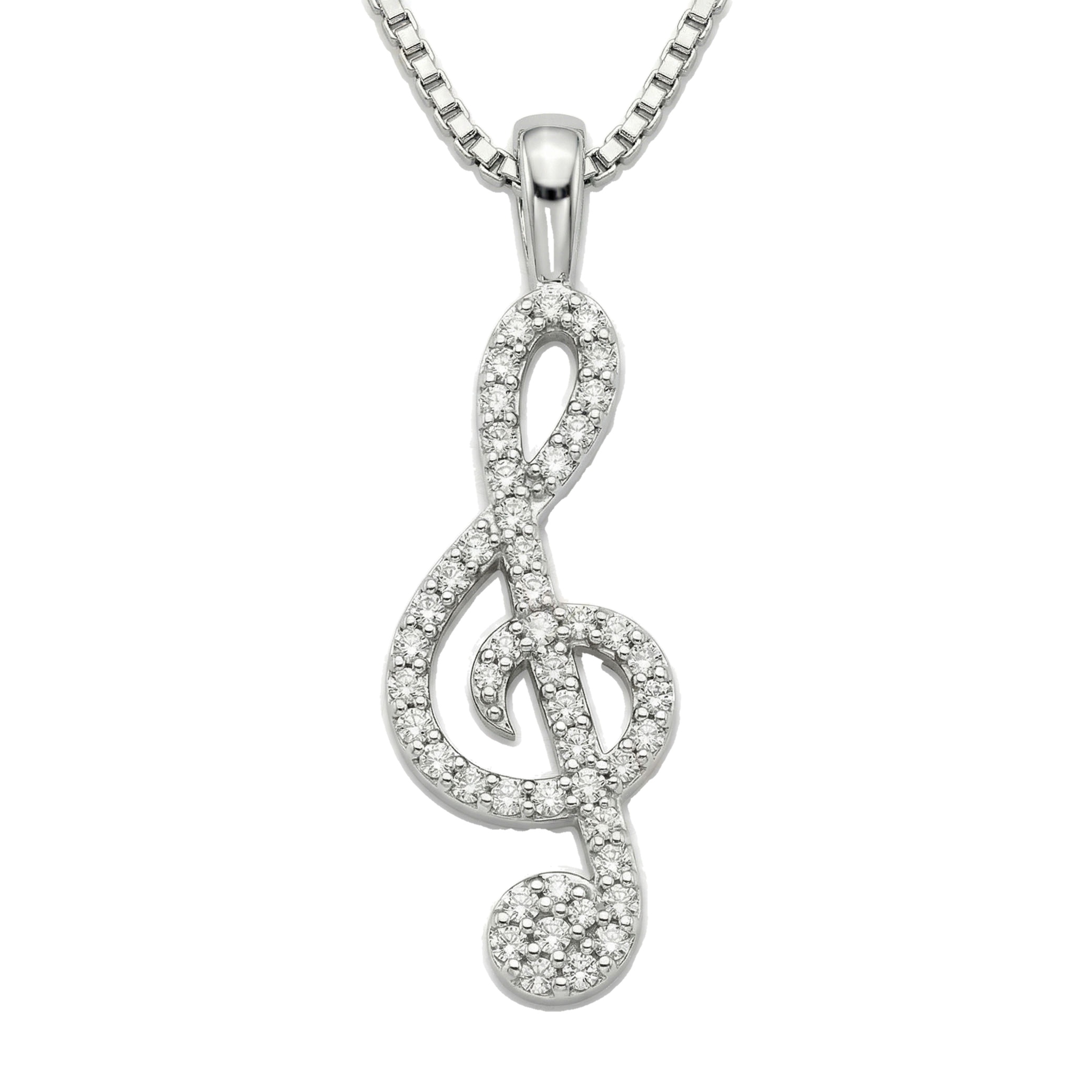 0.33 ct EF VS Lab Grown Diamond Musical Pendant in 10k White Gold