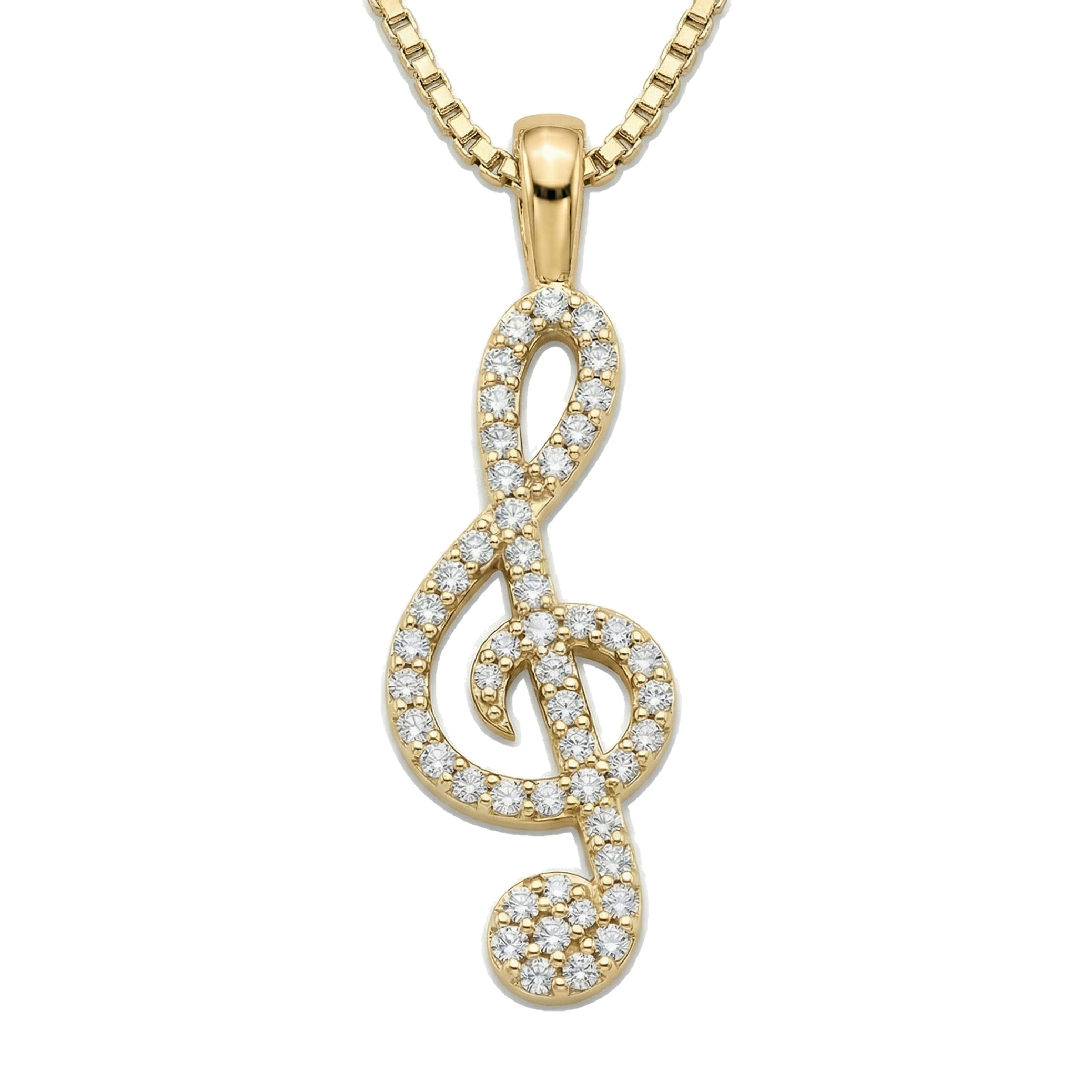 0.33 ct EF VS Lab Grown Diamond Musical Pendant in 10k Yellow Gold