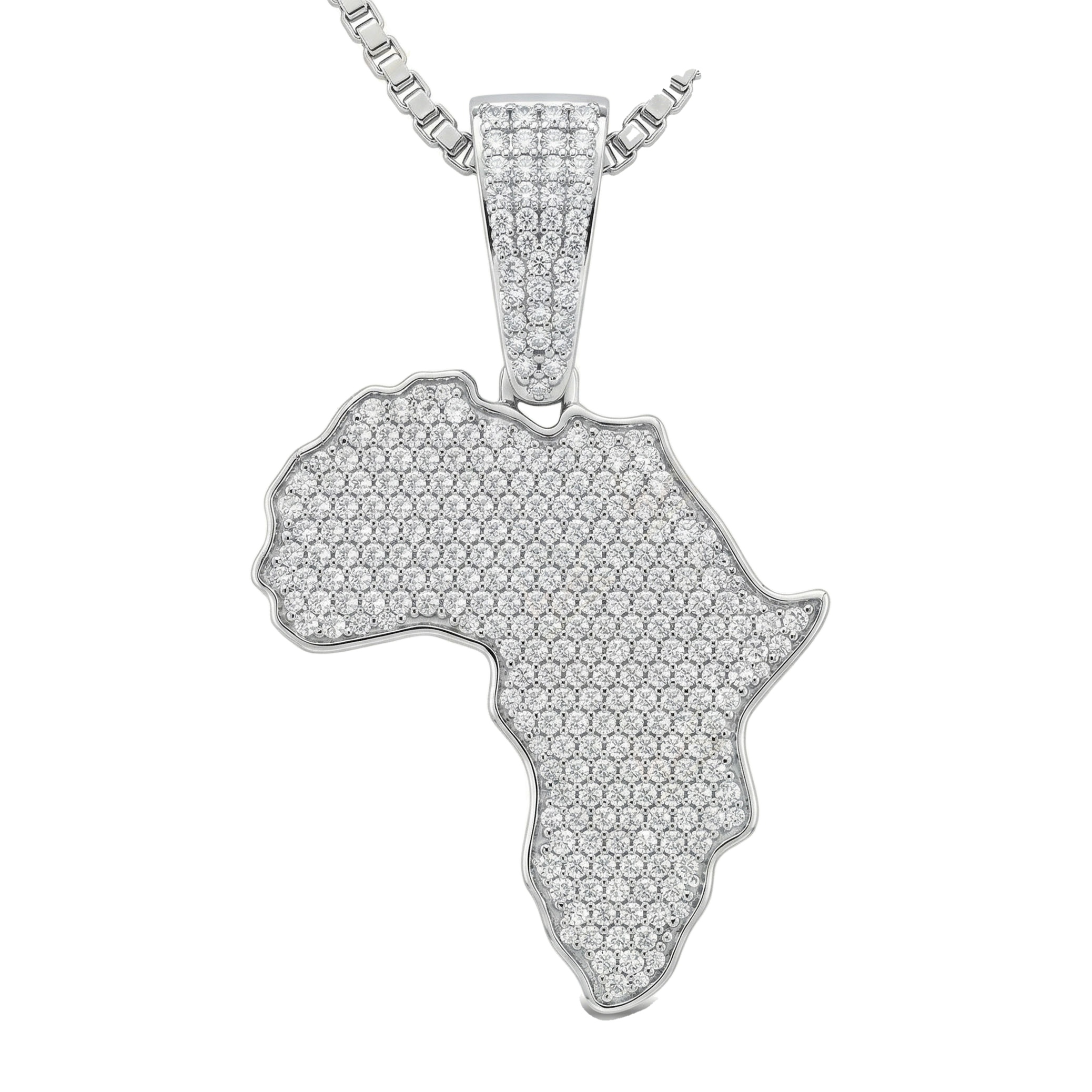 4.80 ct EF VS Lab Grown Diamond Map Pendant in 14k White Gold