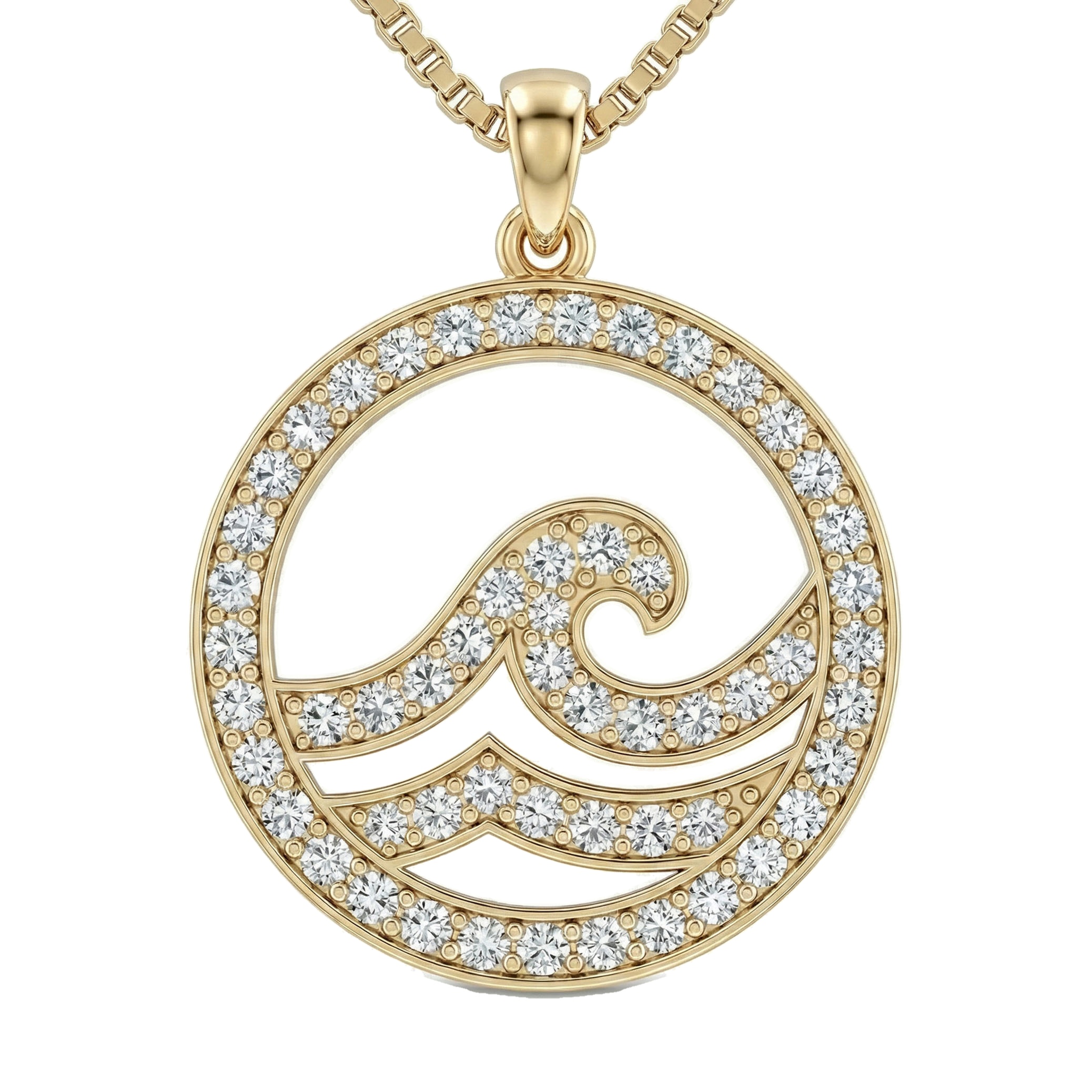 0.85 ct EF VS Lab Grown Diamond Circle Pendant in 10k Yellow Gold