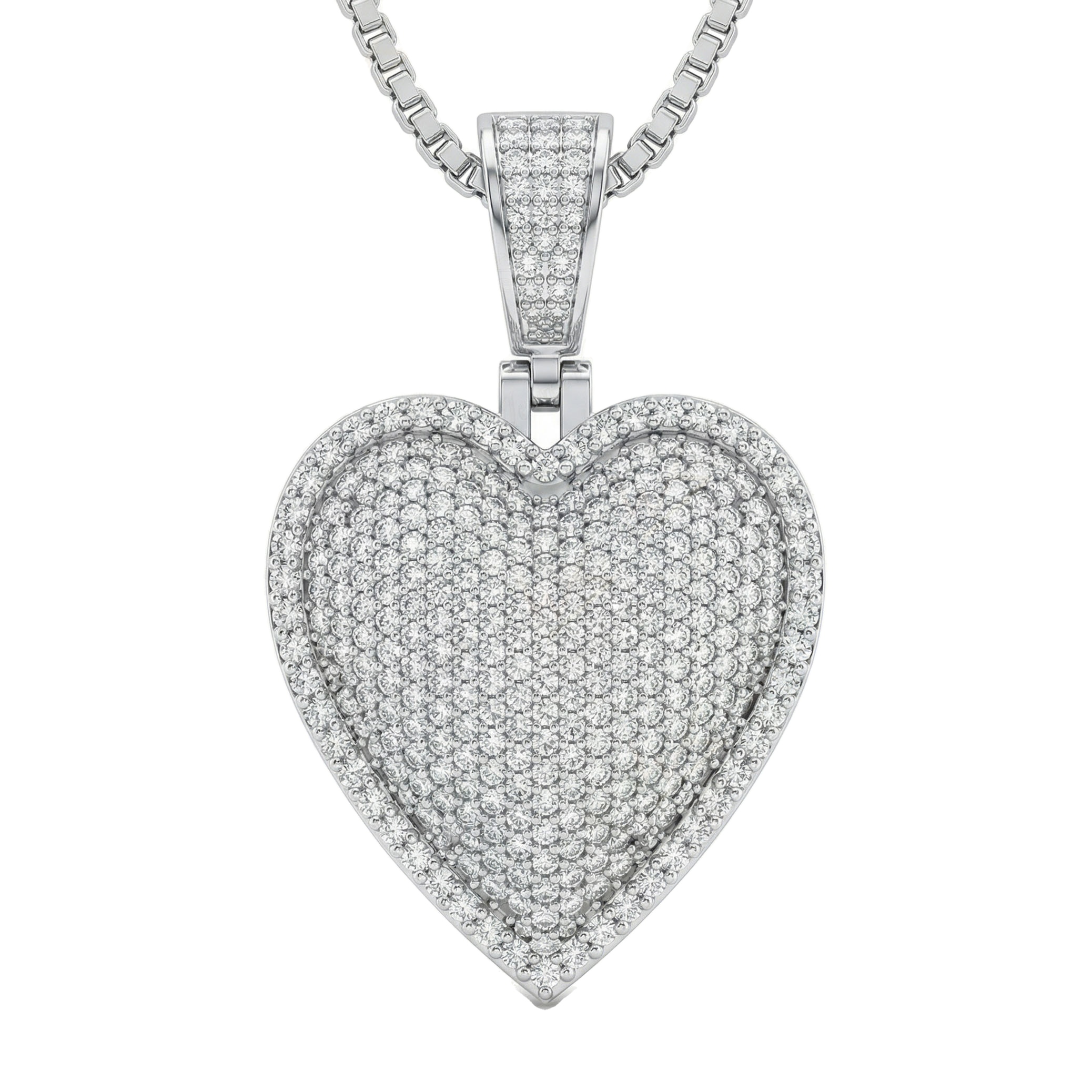 4.40 ct EF VS Lab Grown Diamond Heart Pendant in 14k White Gold
