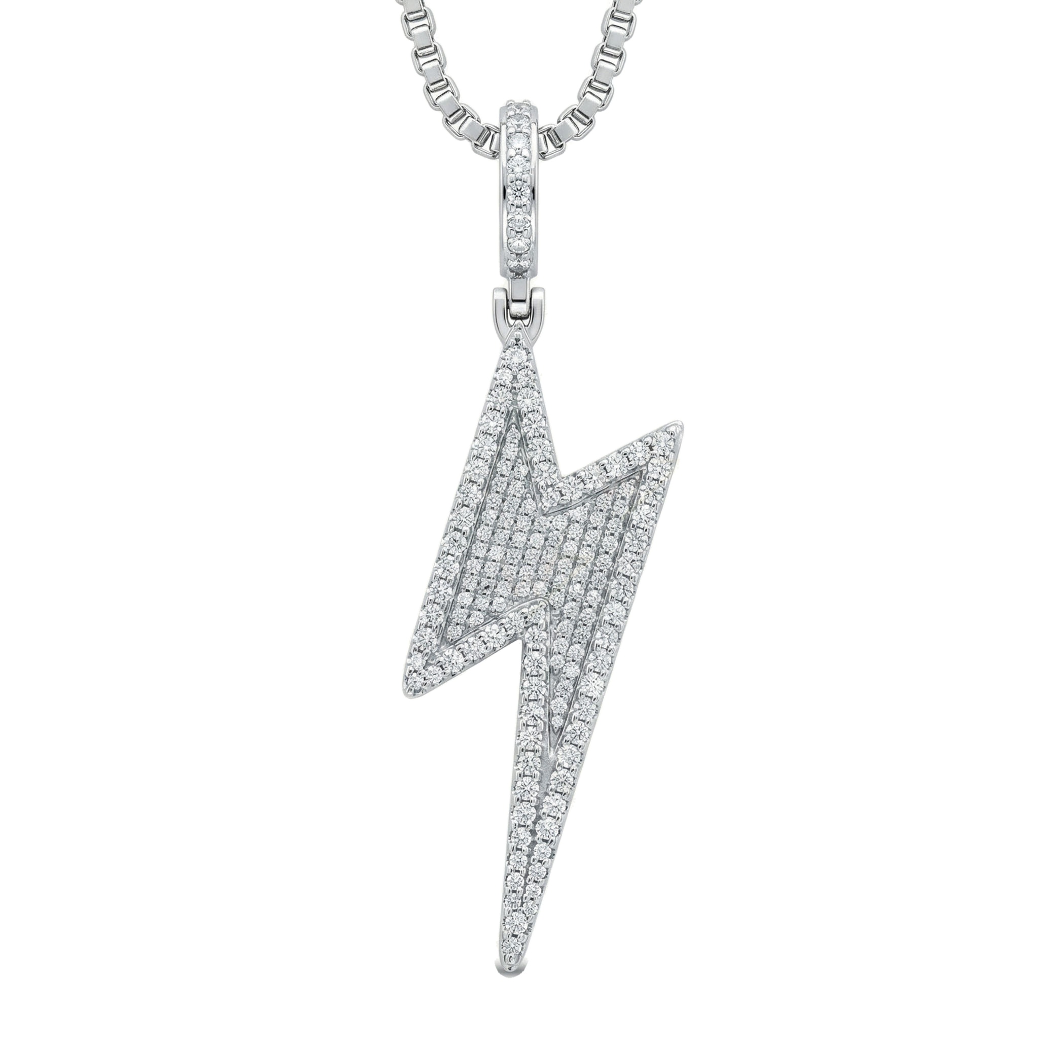 5.00 ct EF VS Lab Grown Diamond Lightening Pendant in 14k White Gold