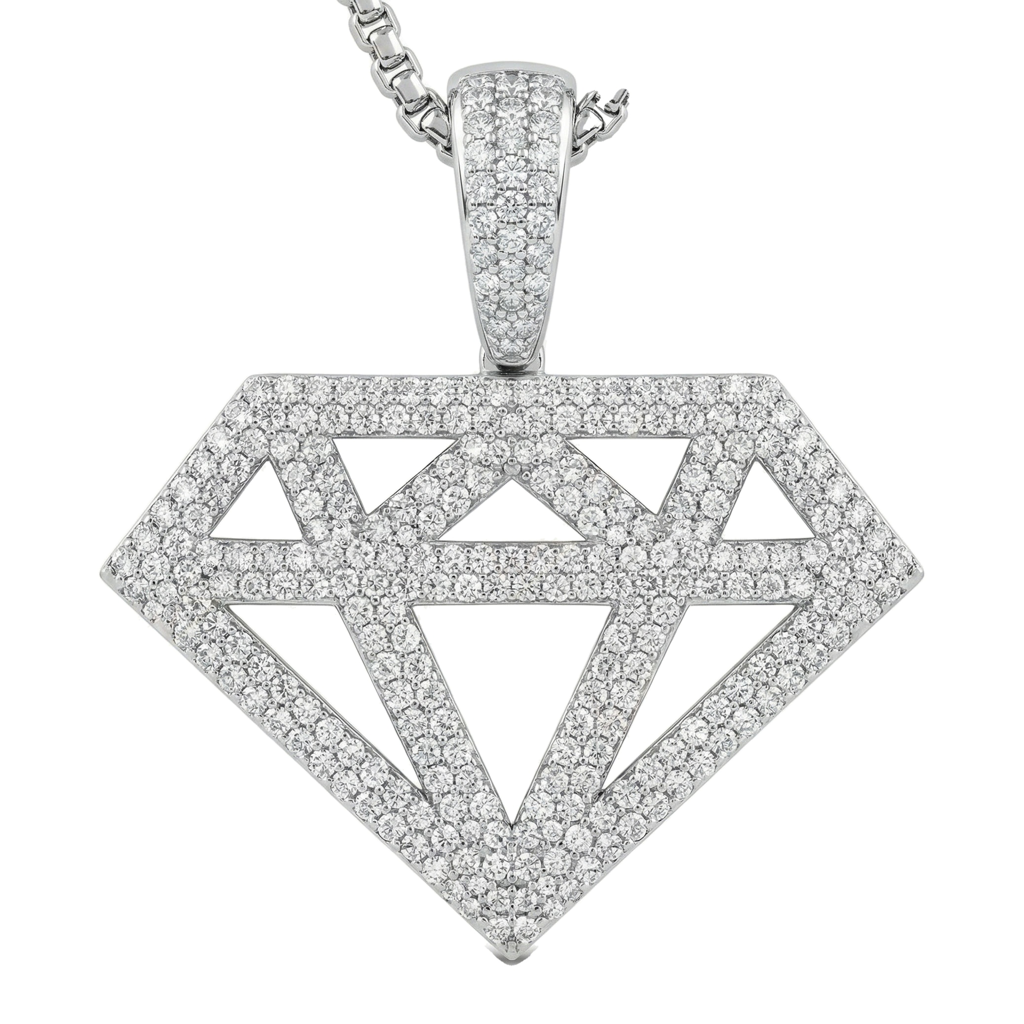 3.20 ct EF VS Lab Grown Diamond Card Pendant in 10k White Gold