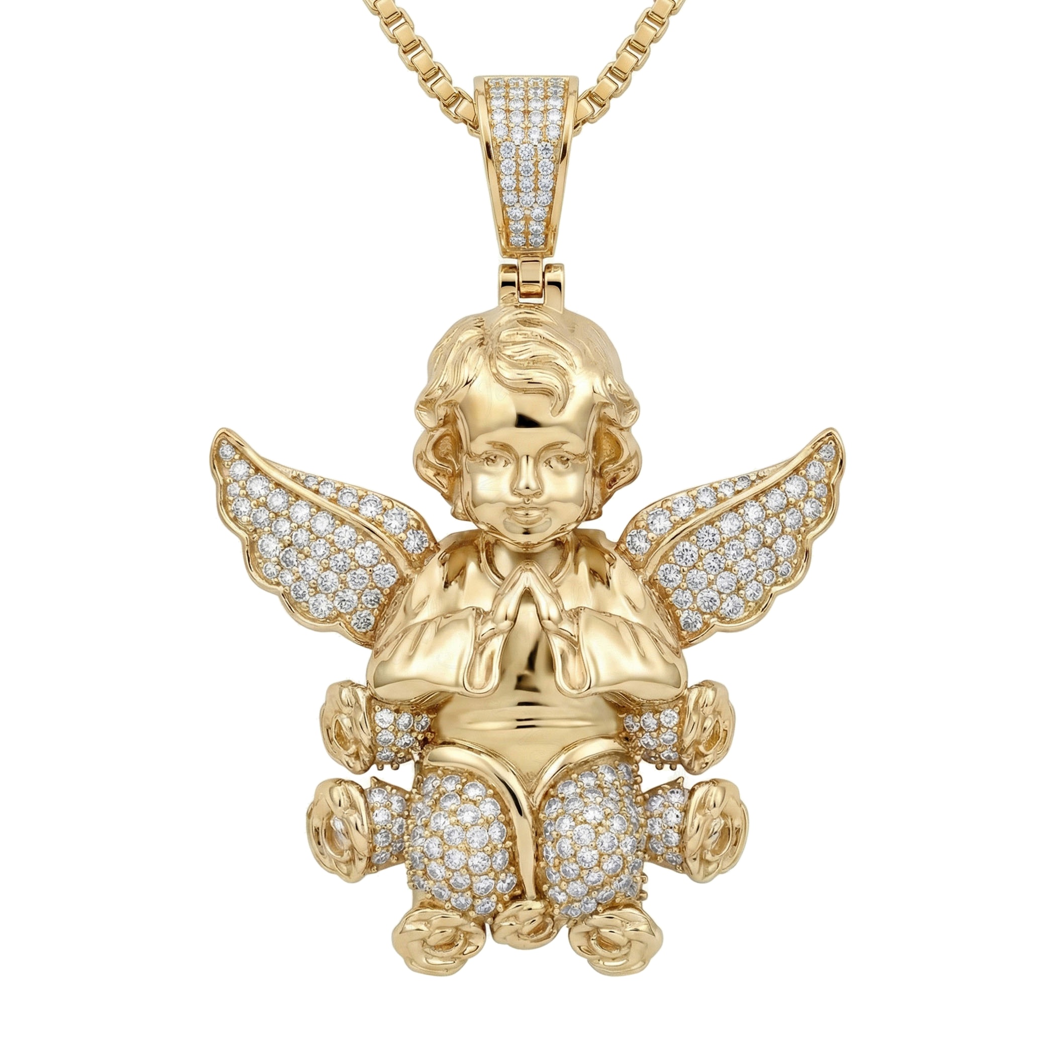 1.66 ct EF VS Lab Grown Diamond Jesus Pendant in 14k Yellow Gold