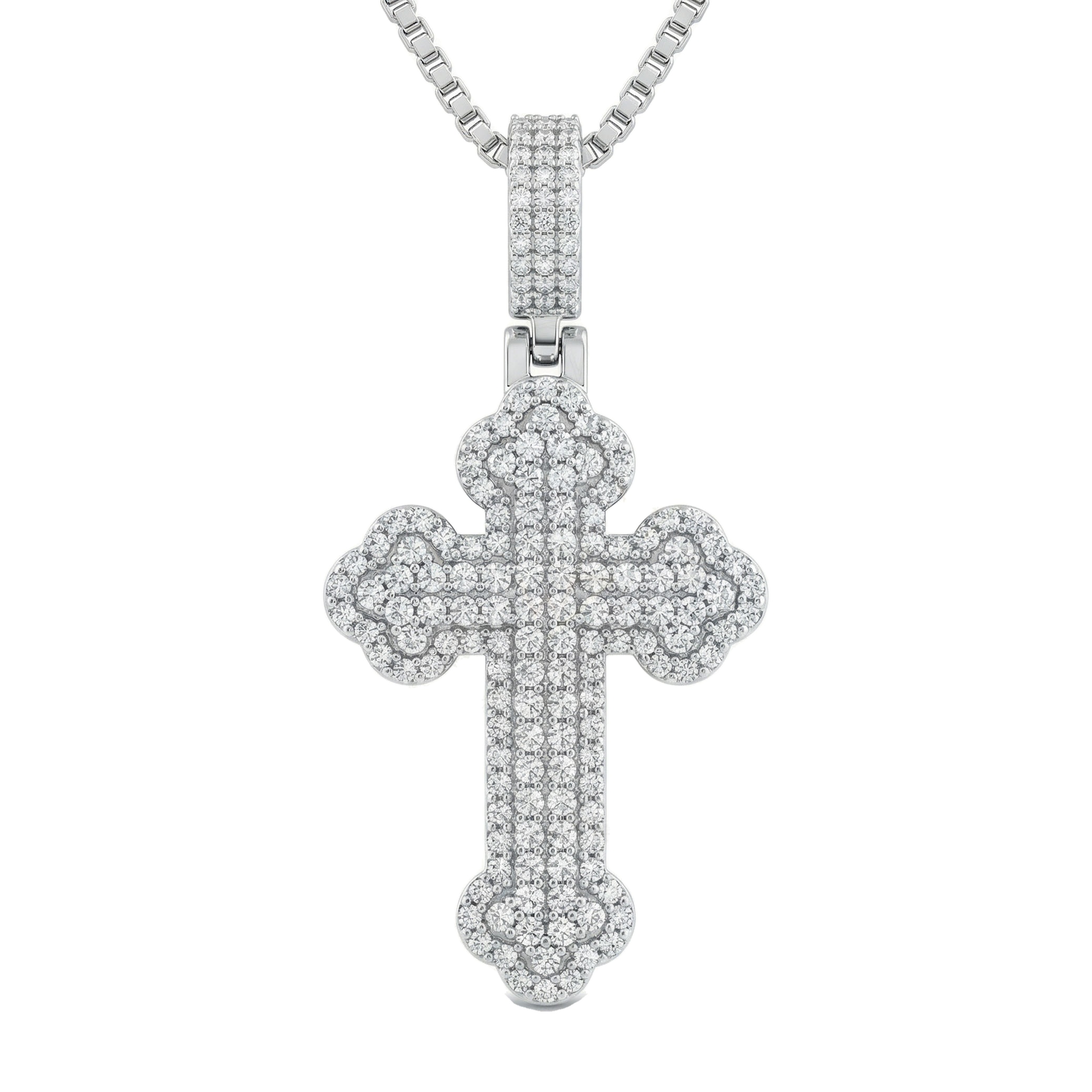 2.25 ct EF VS Lab Grown Diamond Cross Pendant in 10k White Gold