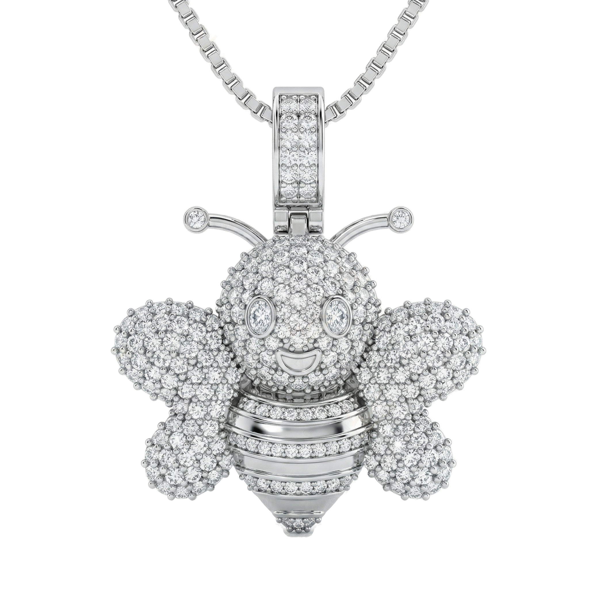 2.75 ct EF VS Lab Grown Diamond Butterfly Pendant in 14k White Gold