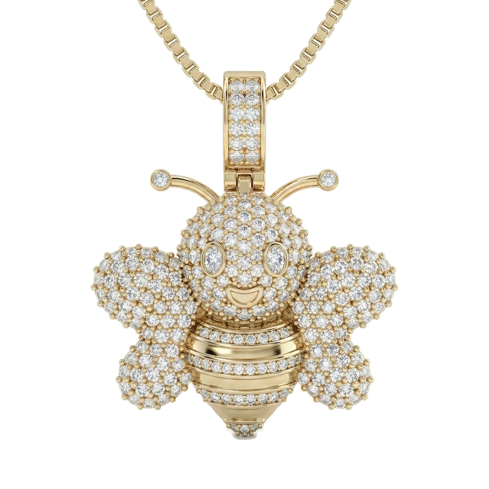 2.75 ct EF VS Lab Grown Diamond Butterfly Pendant in 14k Yellow Gold