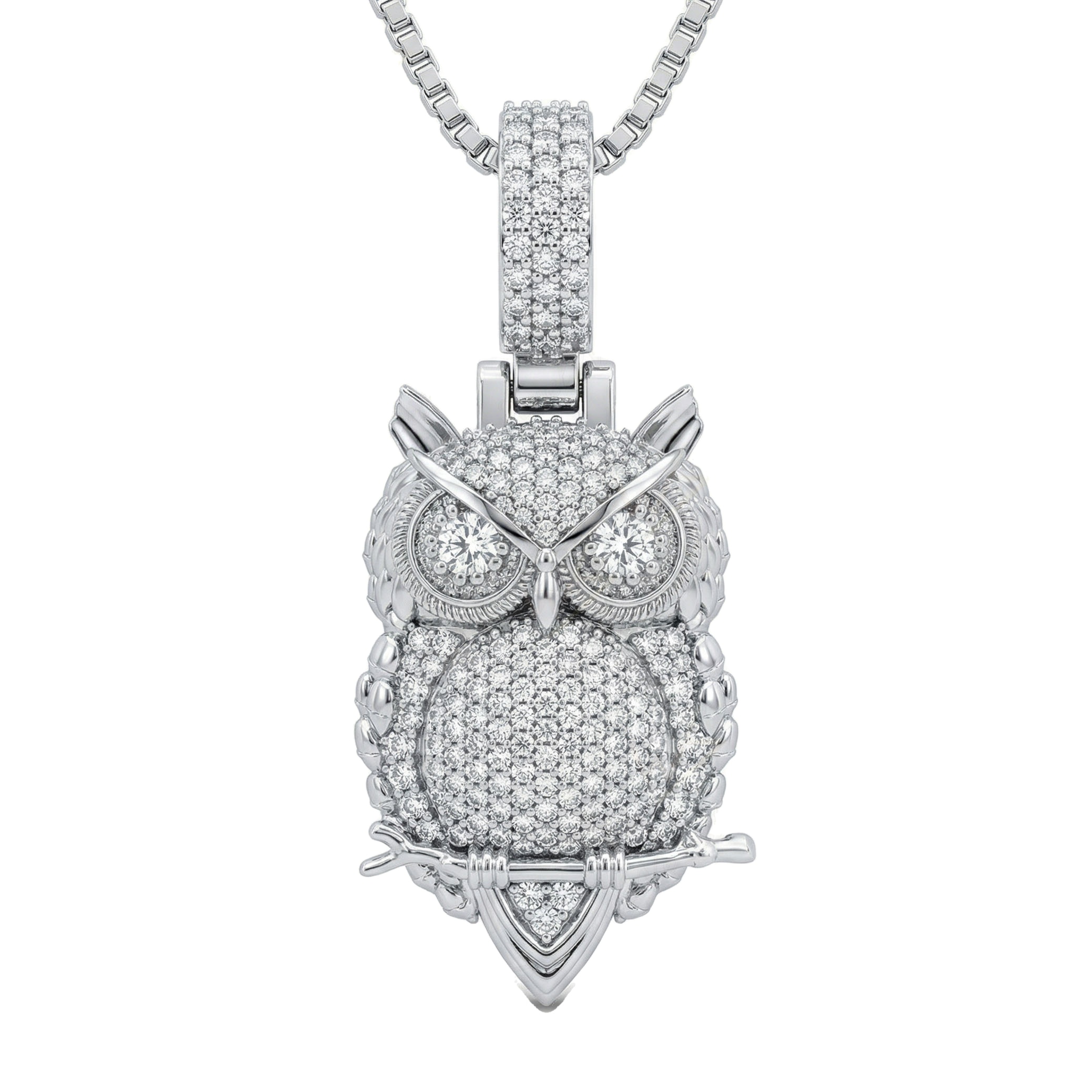 2.66 ct EF VS Lab Grown Diamond Bird Pendant in 10k White Gold
