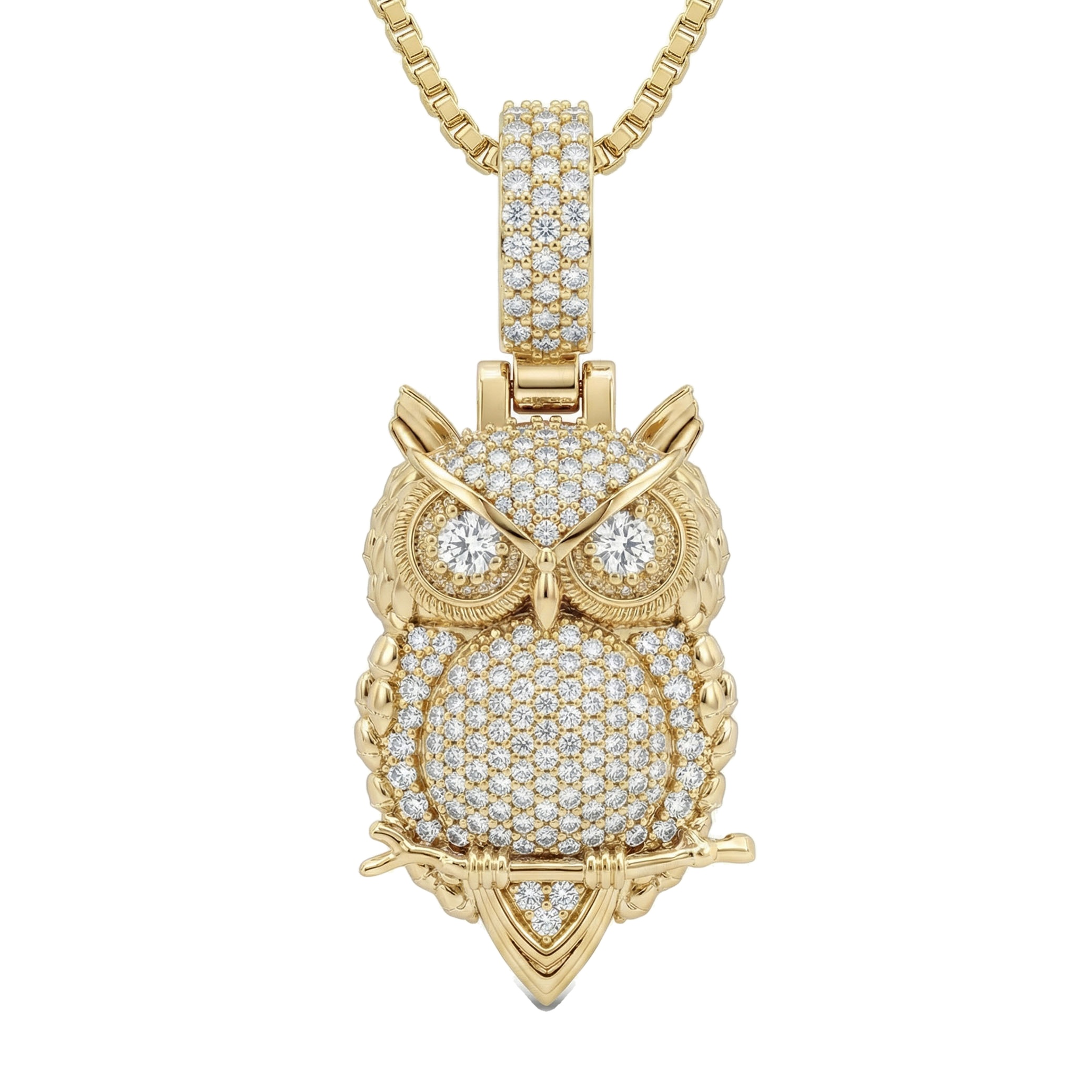2.66 ct EF VS Lab Grown Diamond Bird Pendant in 14k Yellow Gold