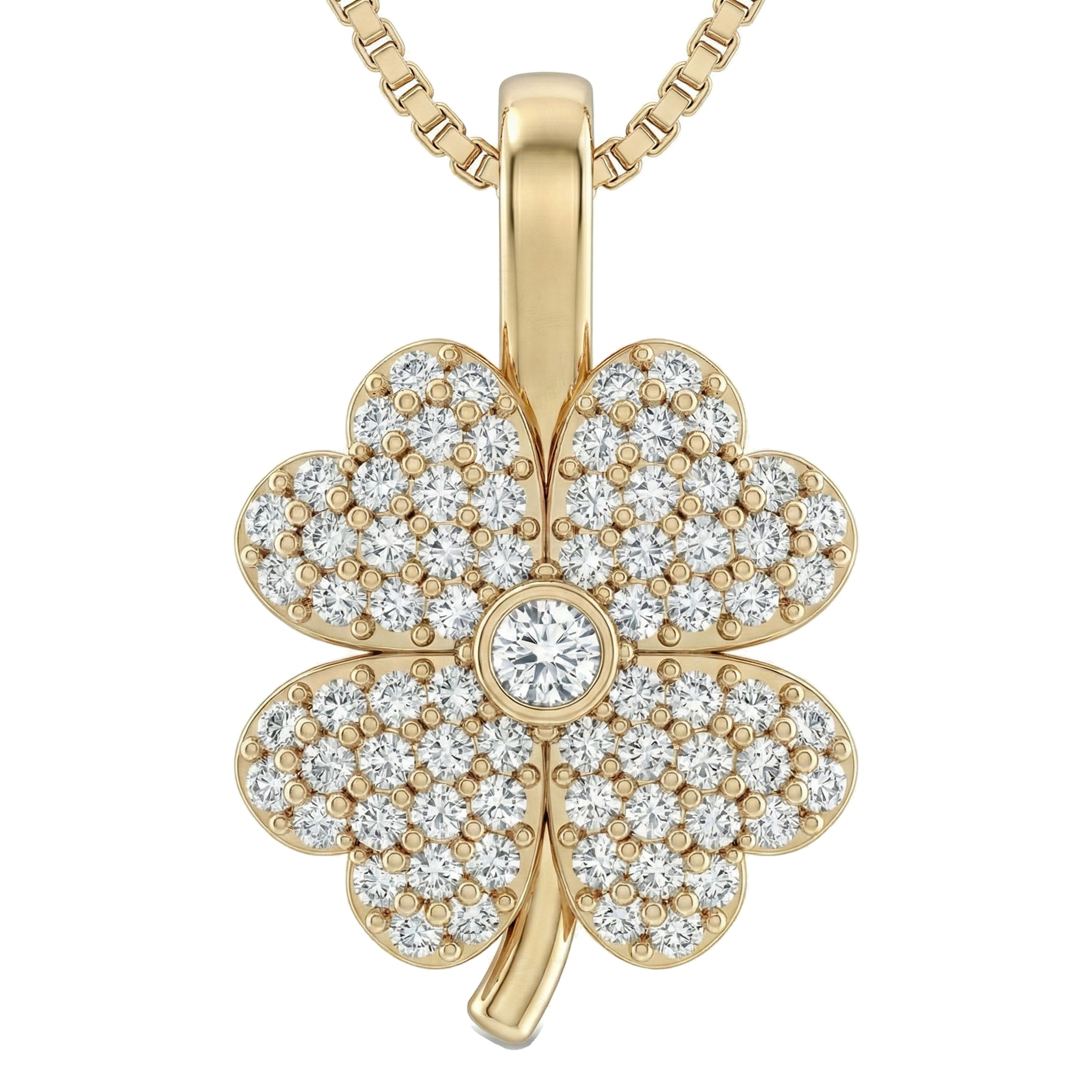 0.40 ct EF VS Lab Grown Diamond Flower Pendant in 14k Yellow Gold