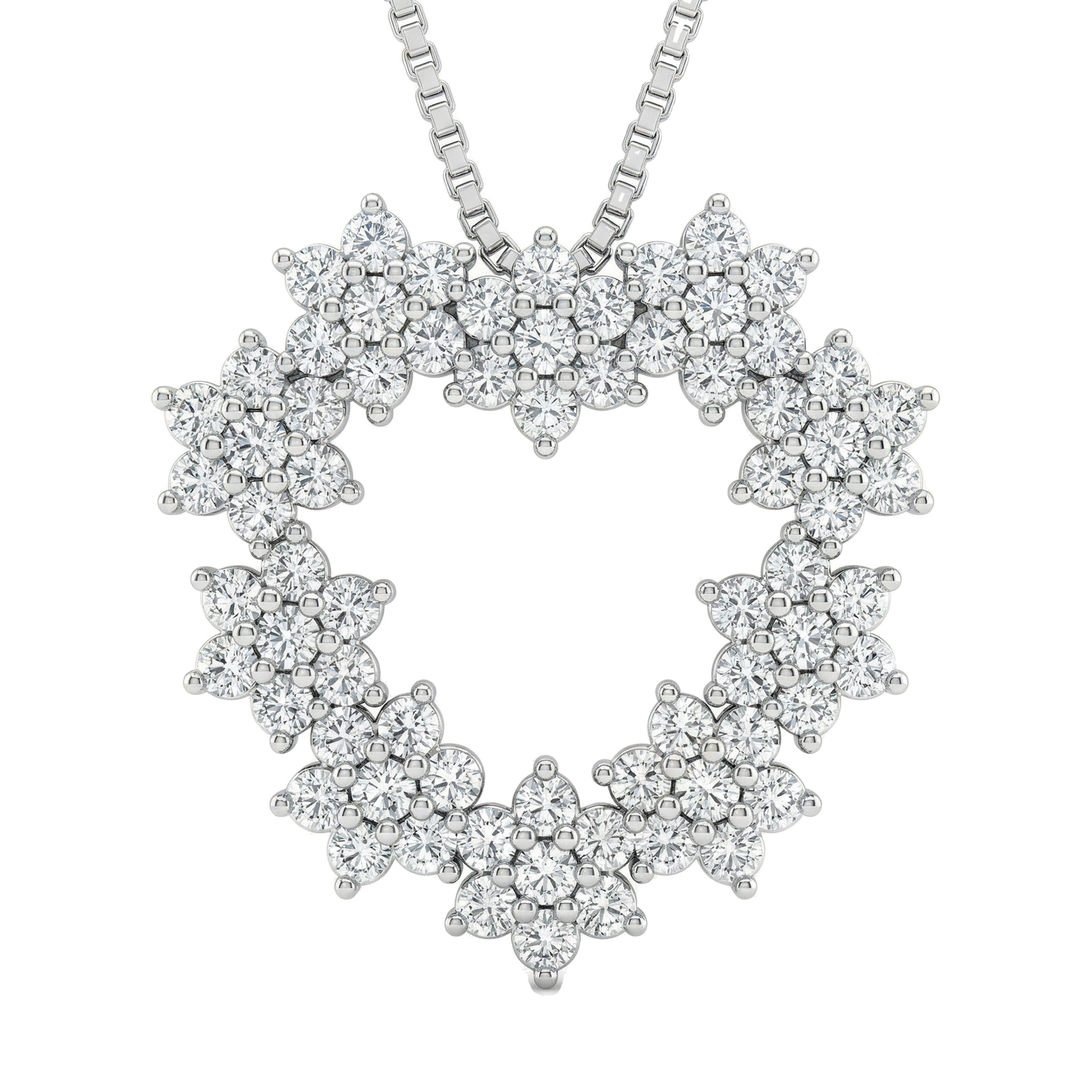 3.50 ct EF VS Lab Grown Diamond Heart Pendant in 10k White Gold