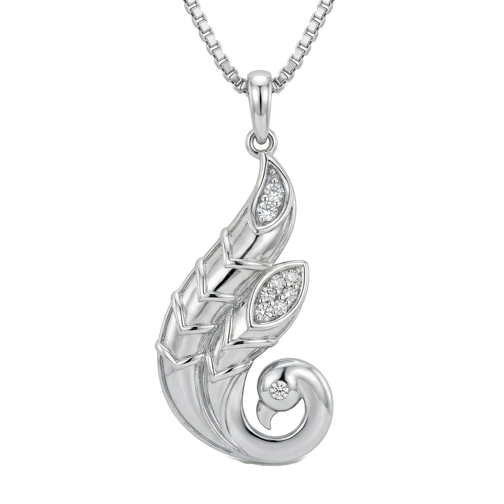 0.12 ct EF VS Lab Grown Diamond Fancy Pendant in 10k White Gold