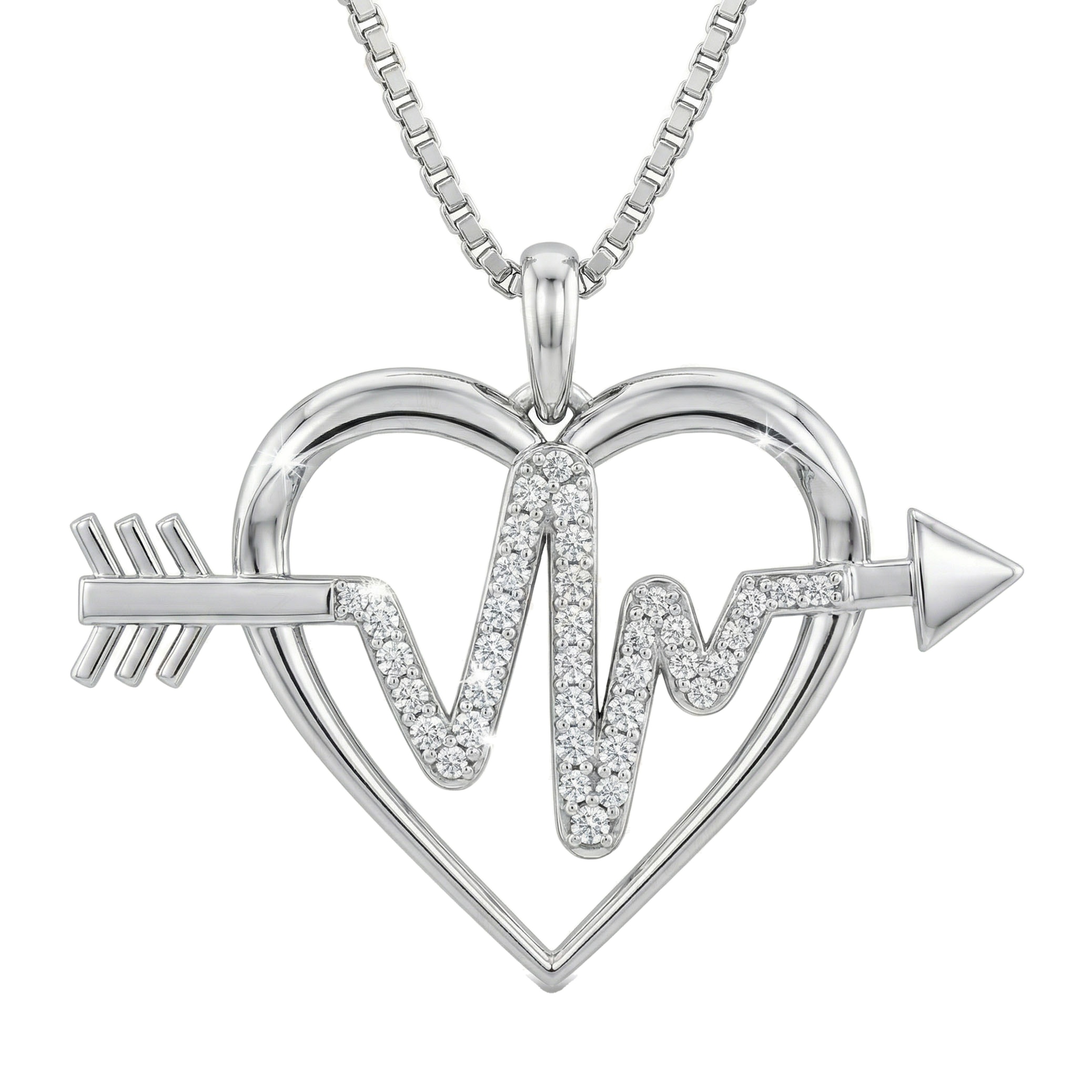 0.33 ct EF VS Lab Grown Diamond Heart Pendant in 10k White Gold