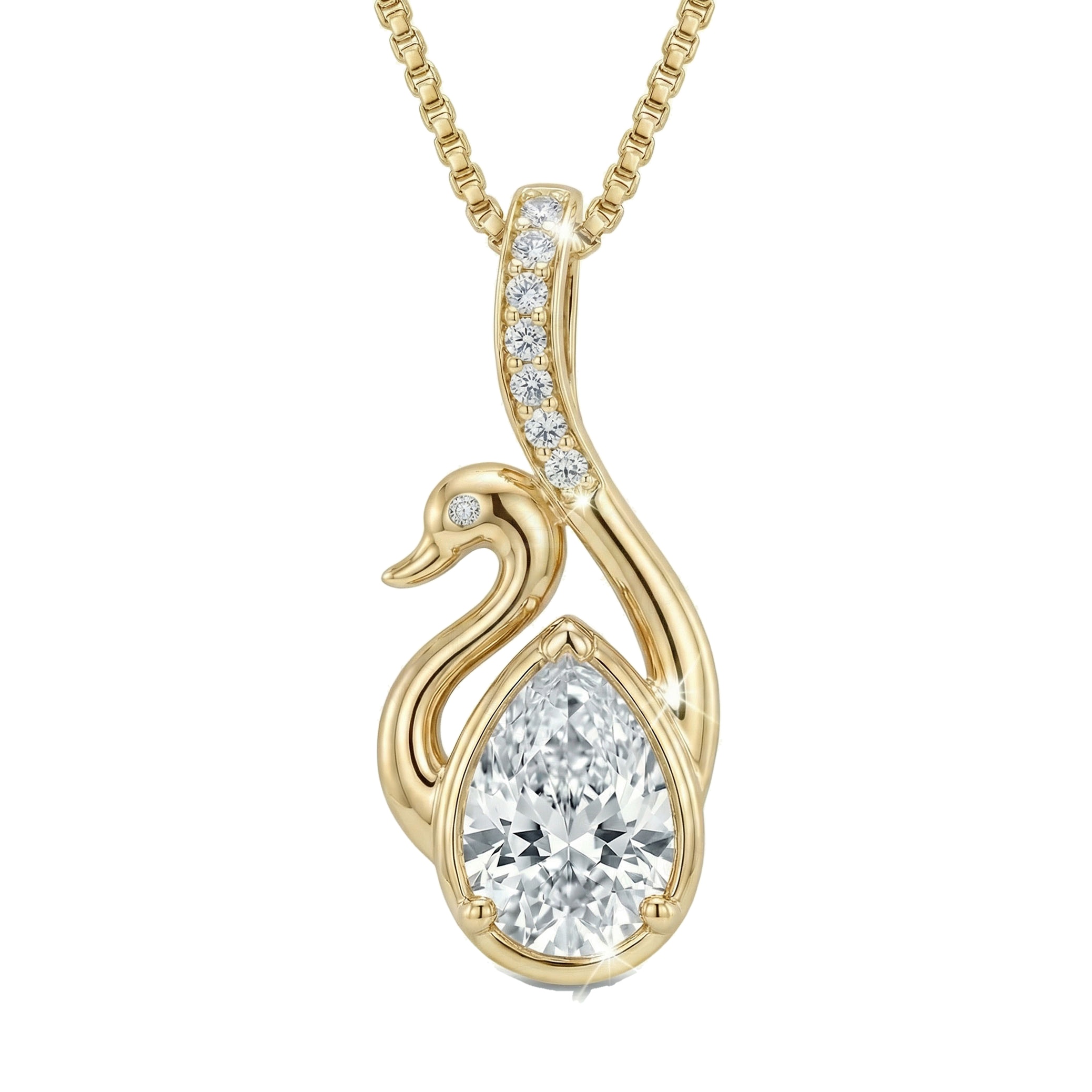 1.20 ct EF VS Lab Grown Diamond Fancy Pendant in 14k Yellow Gold