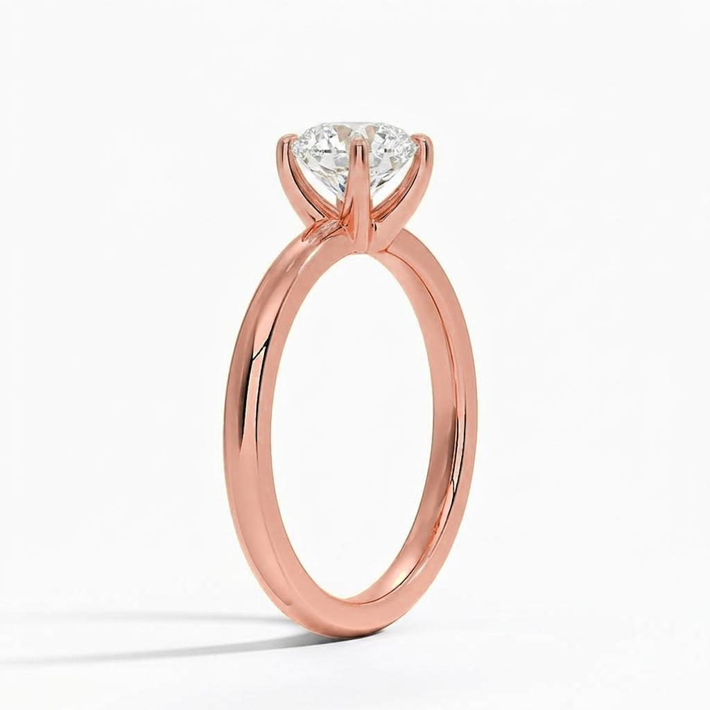 View 1 to 5 Carat Round Lab Grown Diamond 6 Prong Solitaire Engagement Ring in 14K Gold
