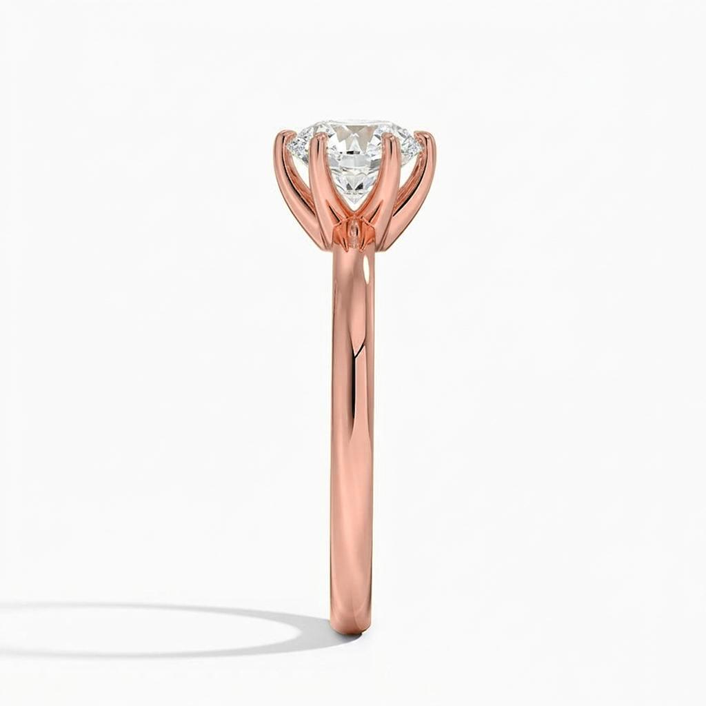 View 1 to 5 Carat Round Lab Grown Diamond 6 Prong Solitaire Engagement Ring in 14K Gold
