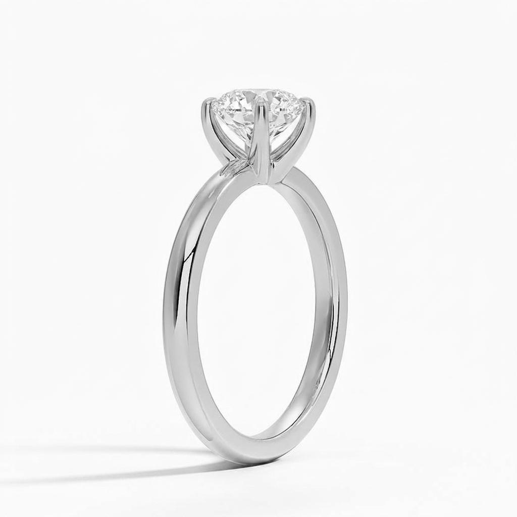 View 1 to 5 Carat Round Lab Grown Diamond 6 Prong Solitaire Engagement Ring in 14K Gold