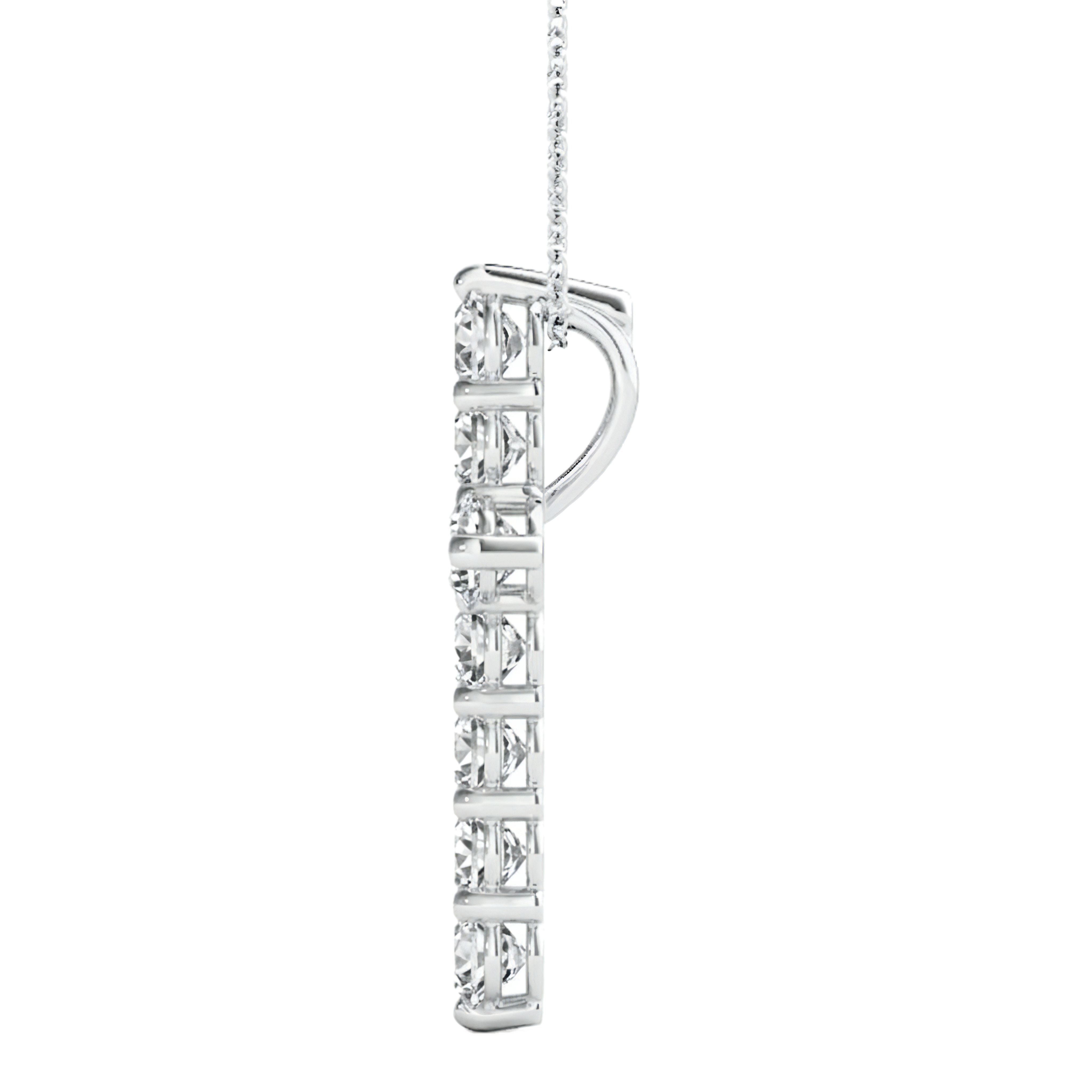 View 1 to 3 Carat Round Lab Grown Diamond Cross Pendant in 14K Gold